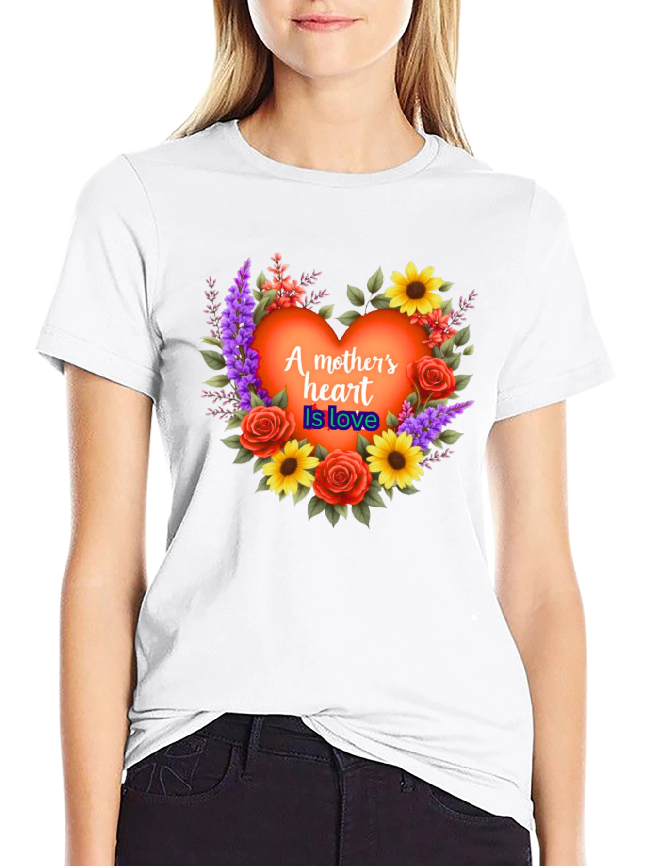Mothers Heart Love Floral T-Shirt