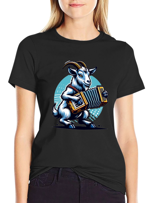 Goat Accordion Player Graphic Tee