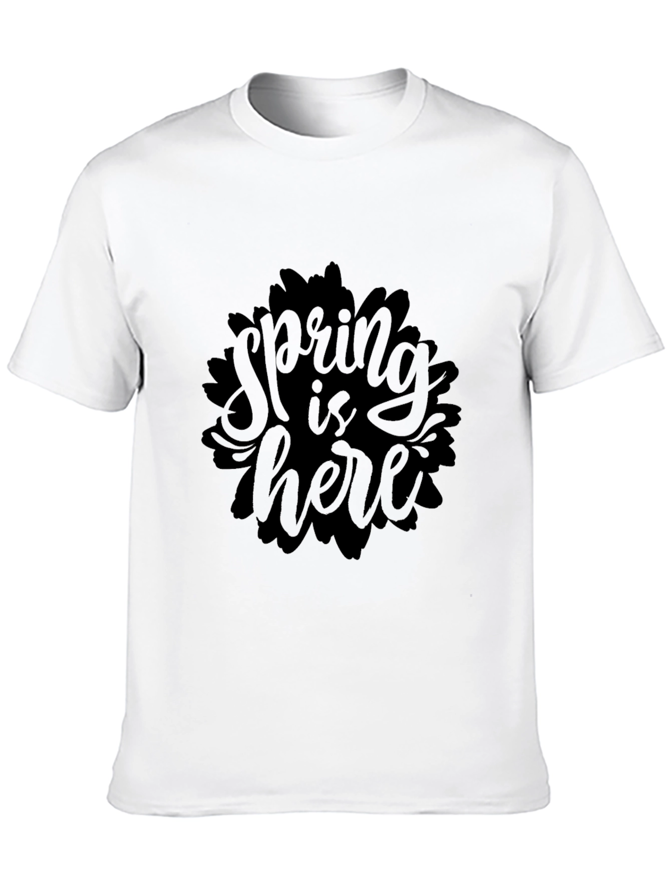 Spring is Here Graphic Black T-Shirt