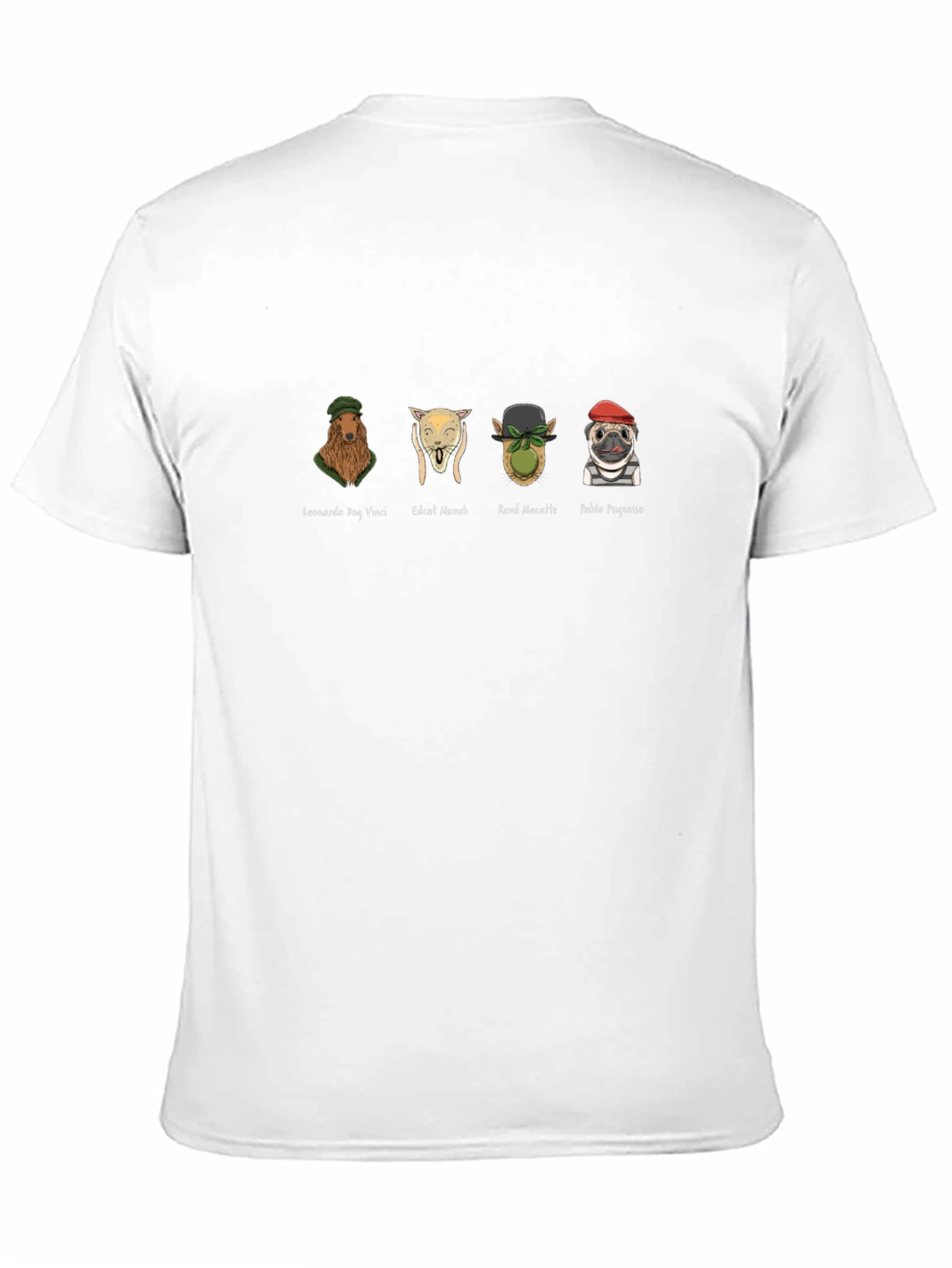 Artist Dogs Graphic T-Shirt - Leonardo Munch Magritte Picasso