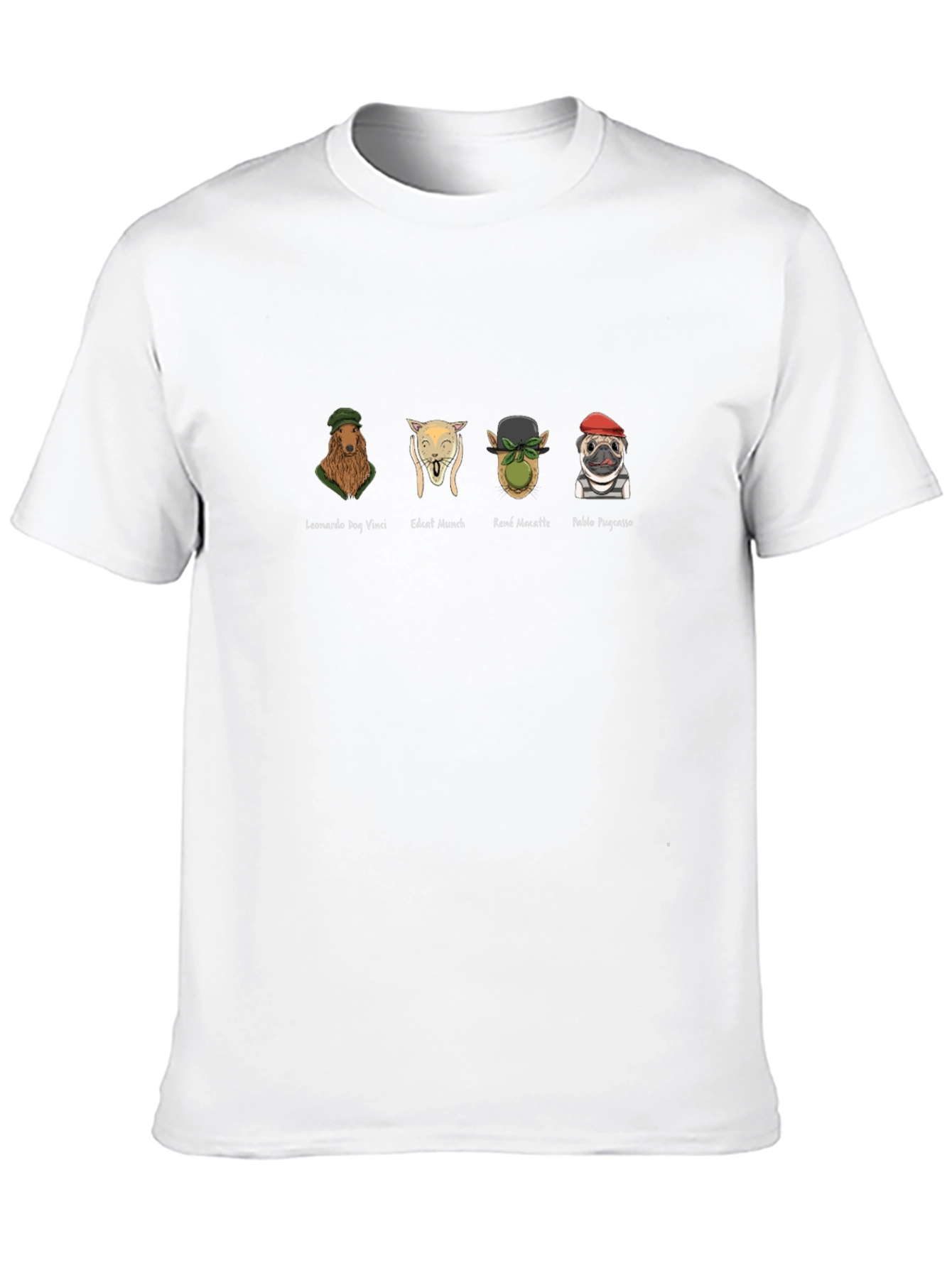 Artist Dogs Graphic T-Shirt - Leonardo Munch Magritte Picasso