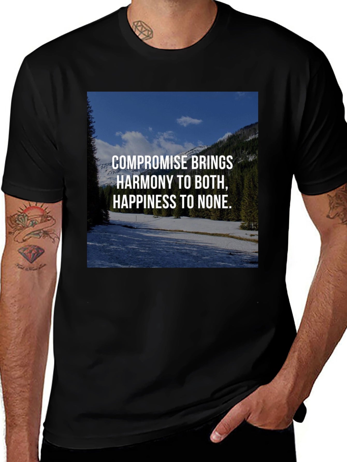 Compromise Harmony Graphic Tee - Unisex Black T-Shirt