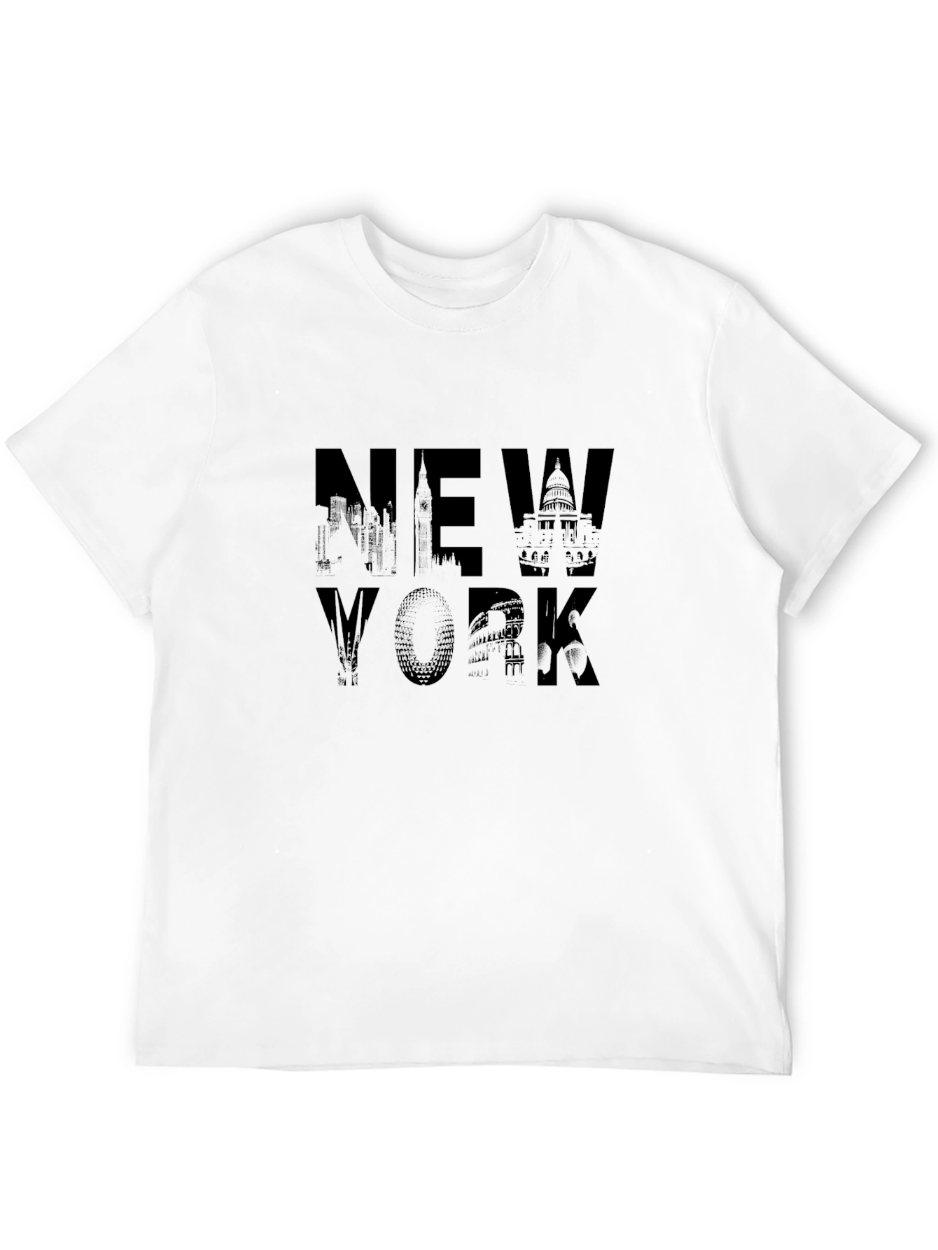 New York City Landmarks Graphic Tee - Black