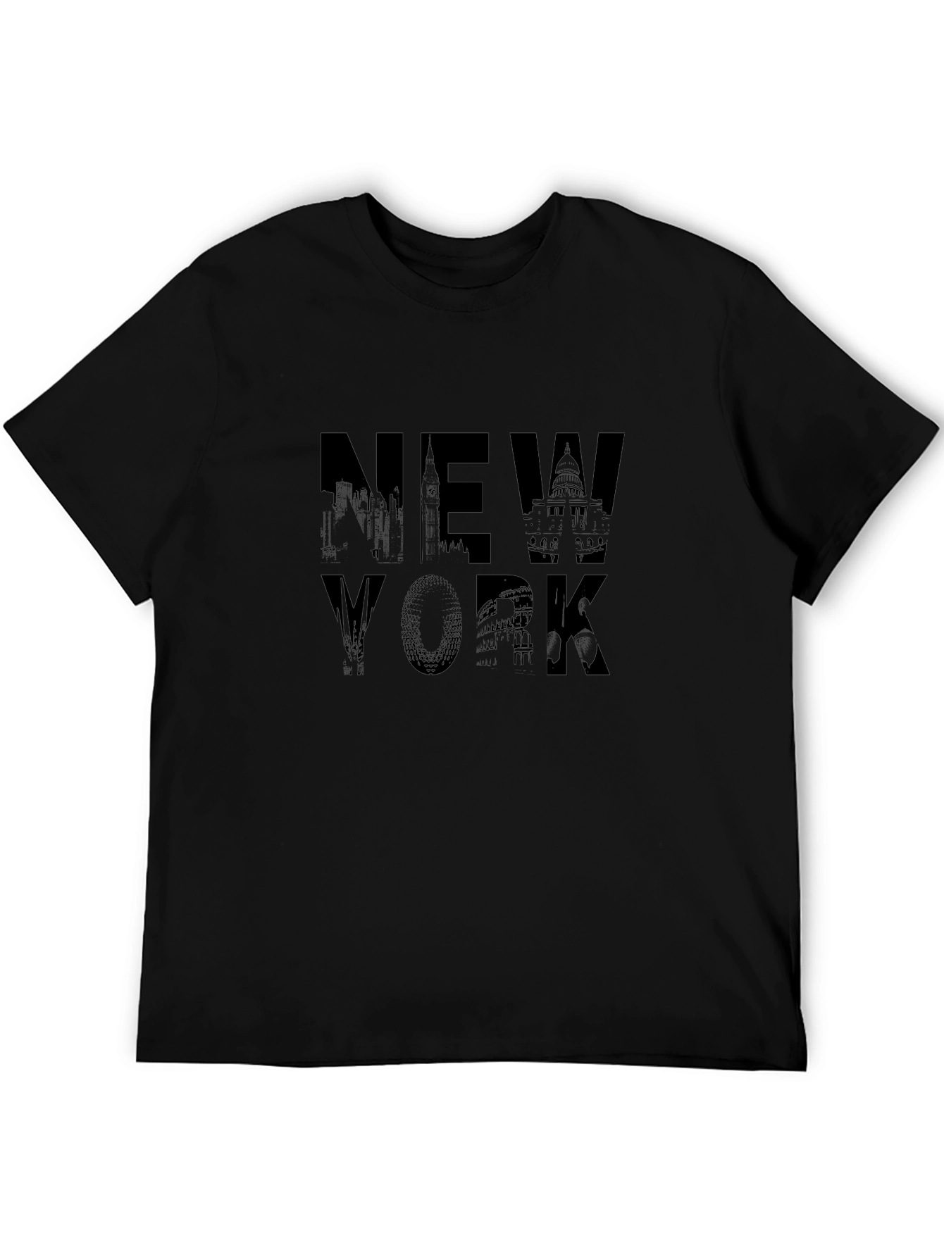 New York City Landmarks Graphic Tee - Black