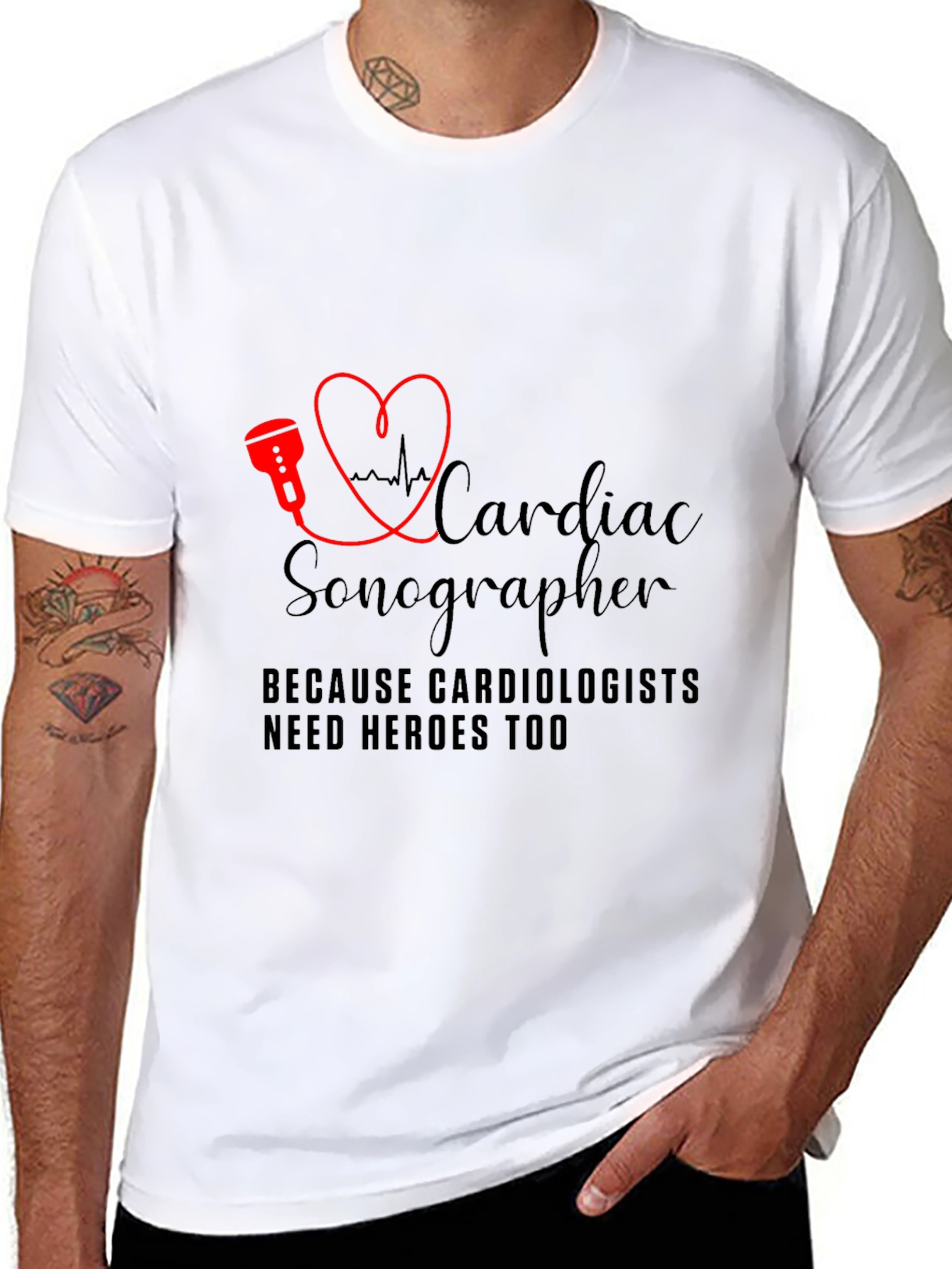 Cardiac Sonographer T-Shirt - Cardiologist Hero Tee