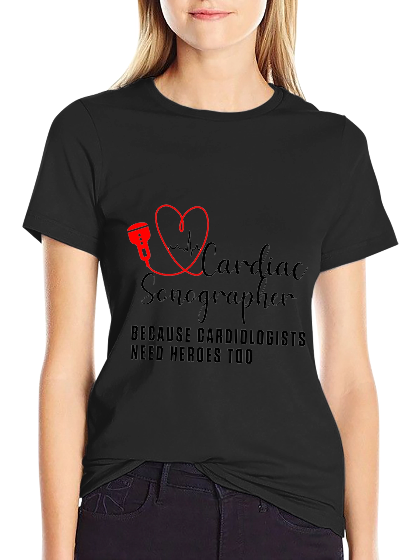 Cardiac Sonographer T-Shirt - Cardiologist Hero Tee