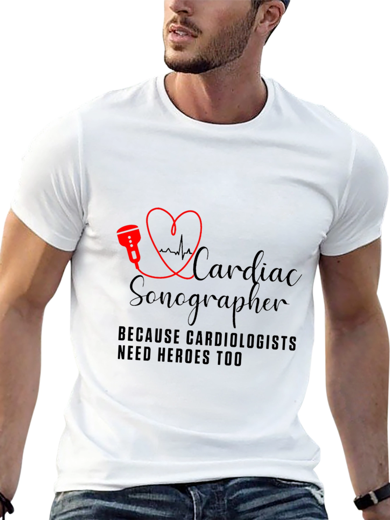 Cardiac Sonographer T-Shirt - Cardiologist Hero Tee