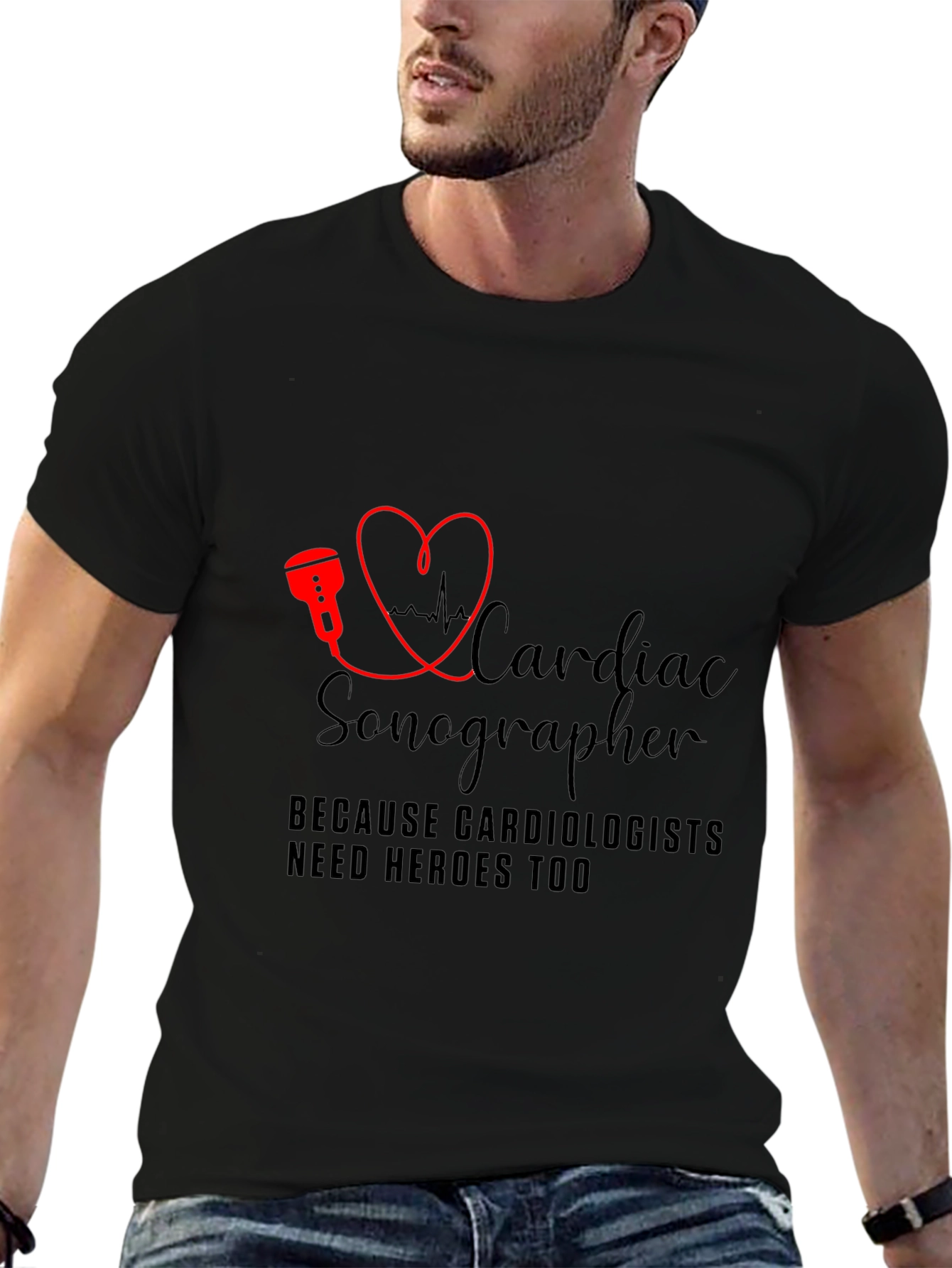 Cardiac Sonographer T-Shirt - Cardiologist Hero Tee