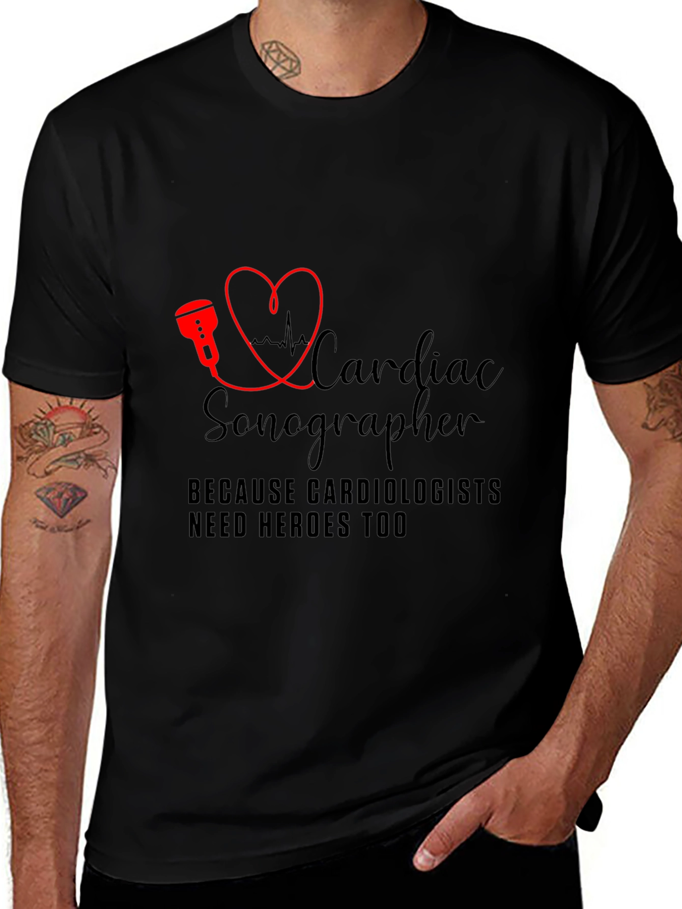 Cardiac Sonographer T-Shirt - Cardiologist Hero Tee