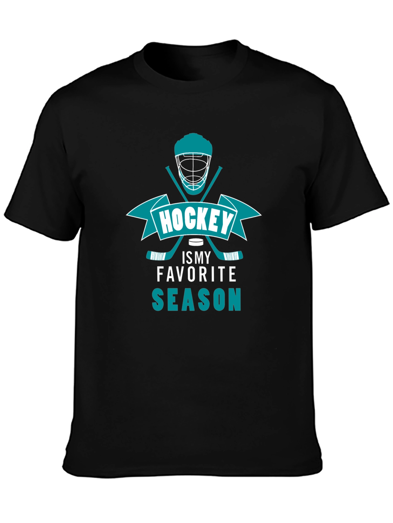 Hockey is My Favorite Season Black T-Shirt