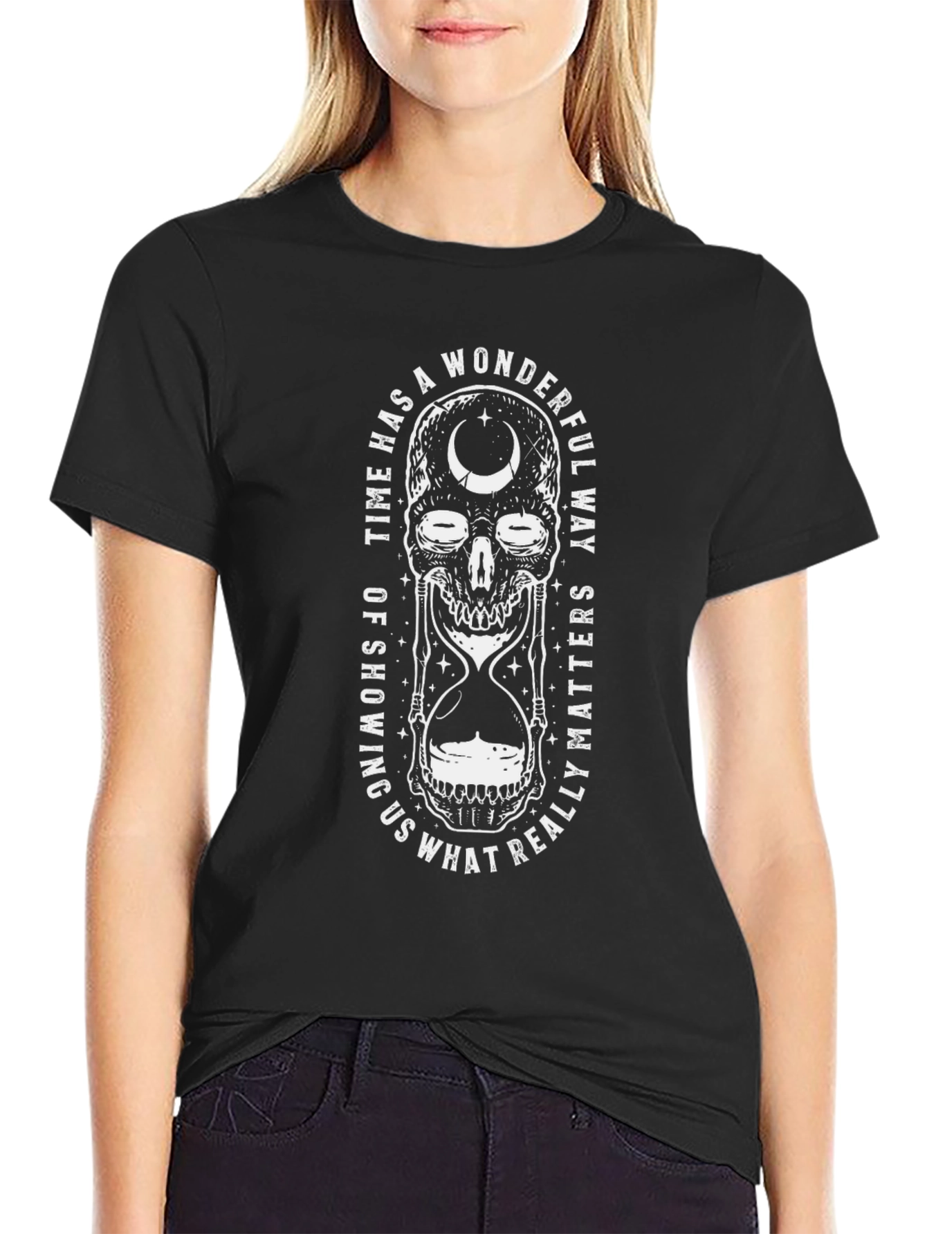 Skull Hourglass Graphic Tee - Wonderful Way Matters