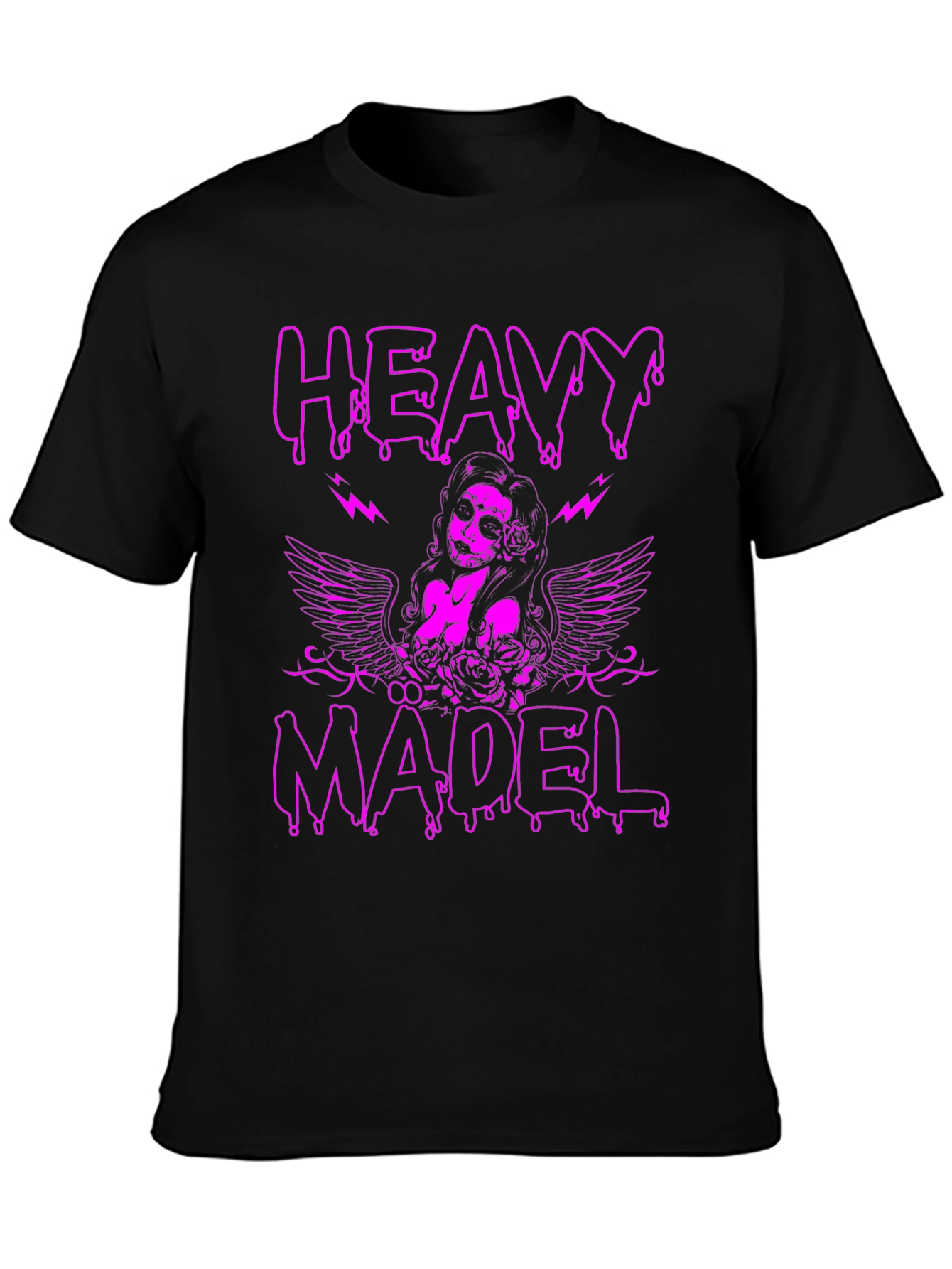 Heavy Madel Graphic Print T-Shirt - Black