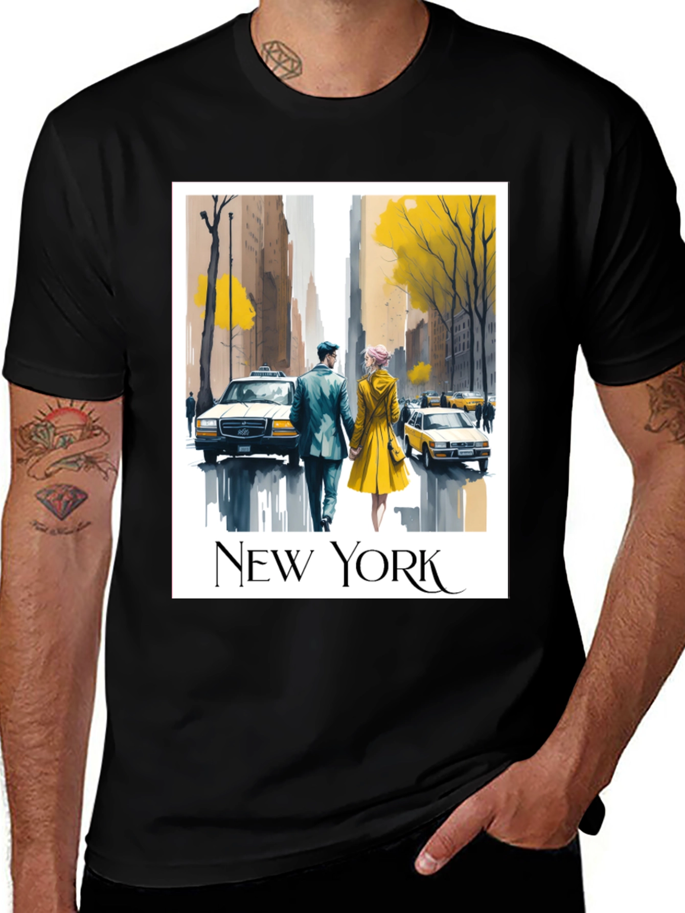 New York City Romance Graphic T-Shirt