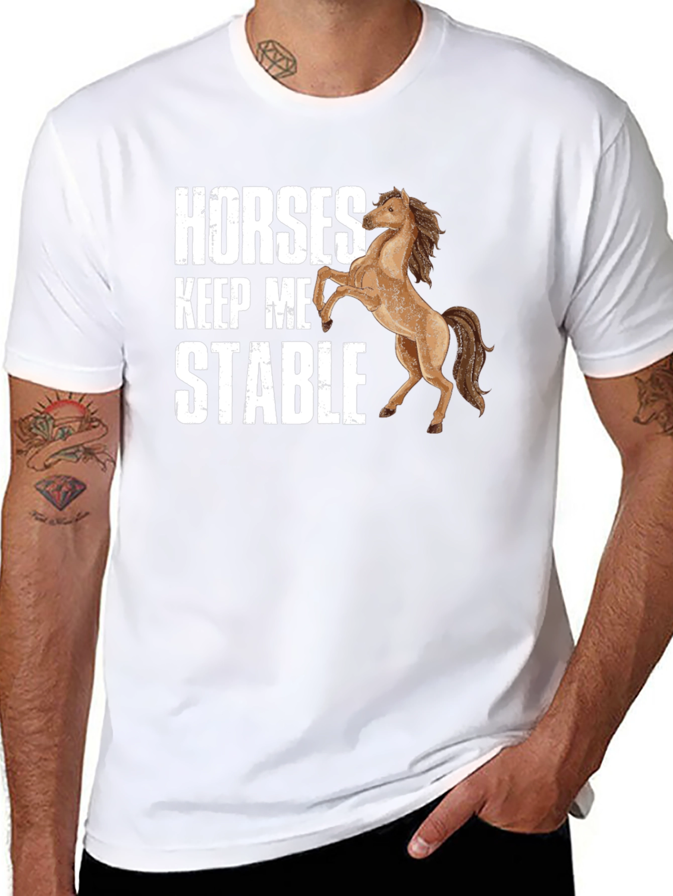 Horses Keep Me Stable Graphic T-Shirt