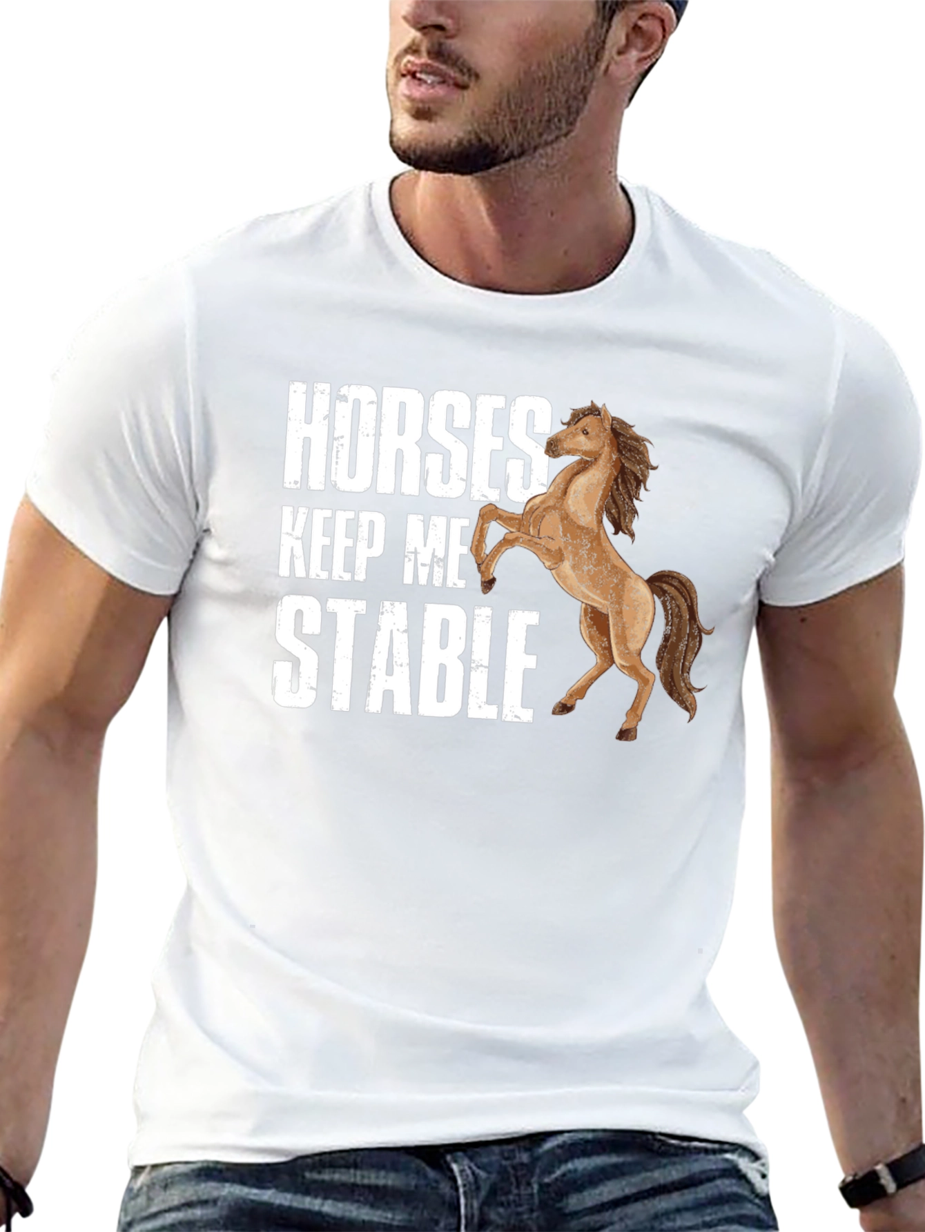 Horses Keep Me Stable Graphic T-Shirt