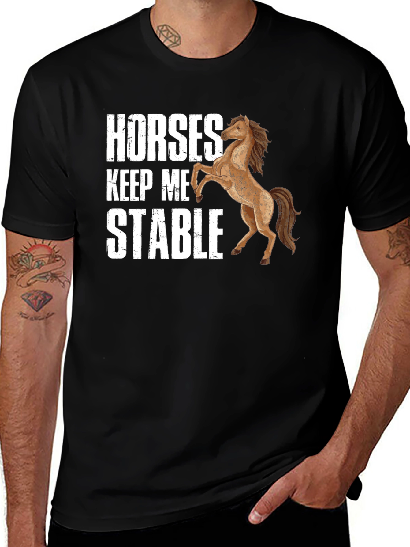 Horses Keep Me Stable Graphic T-Shirt