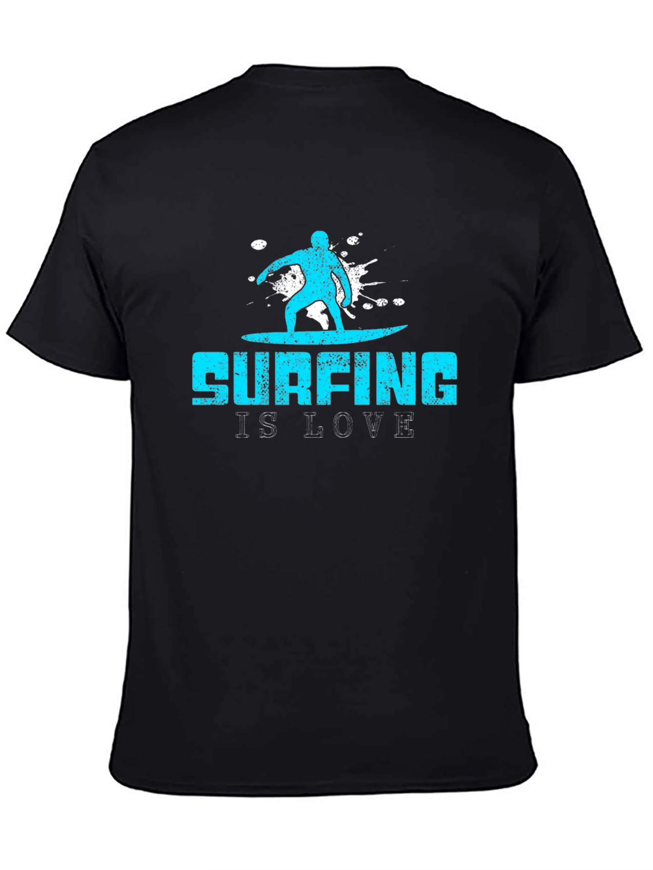 Surfing is Love Black Graphic Tee