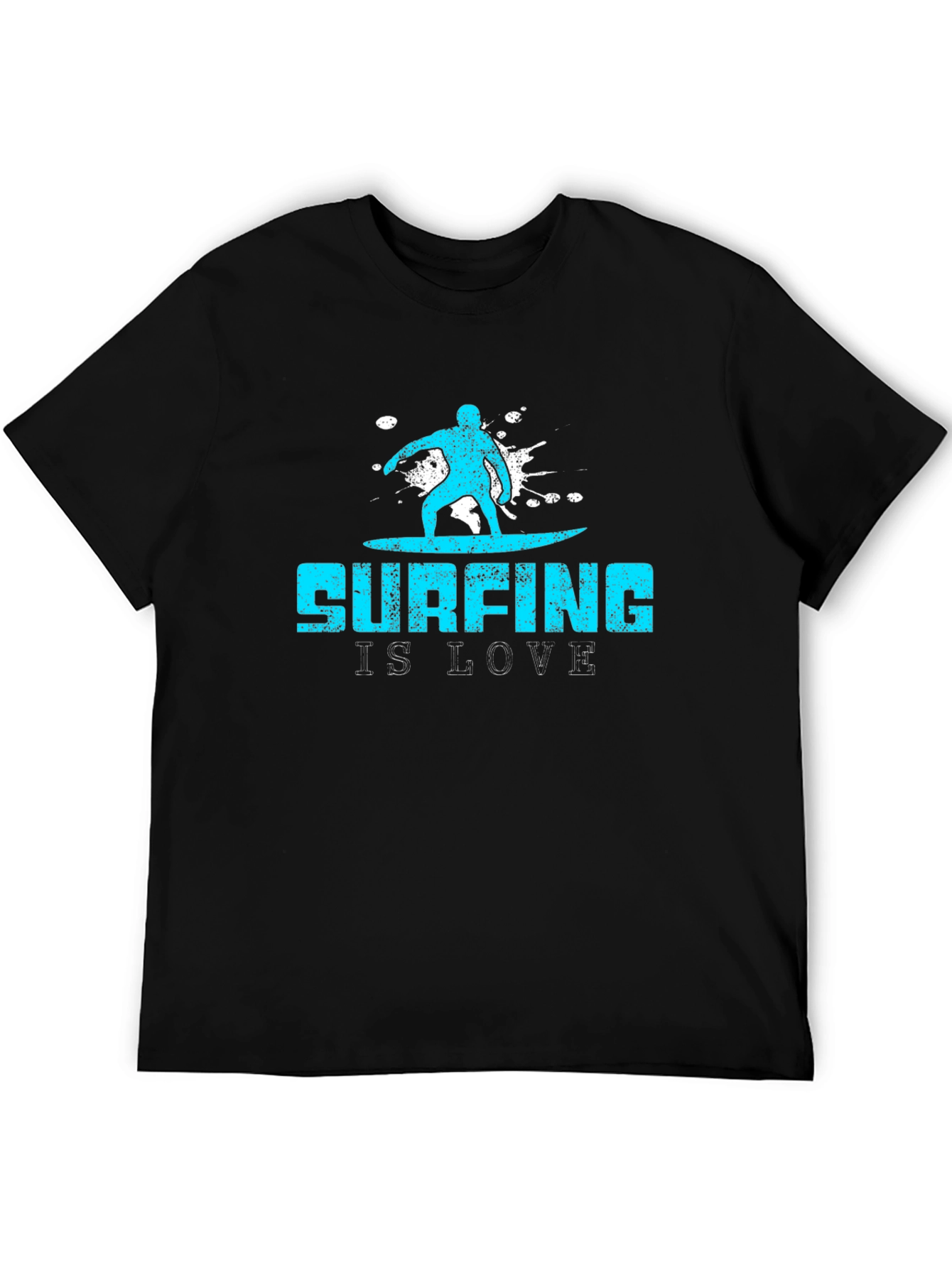 Surfing is Love Black Graphic Tee