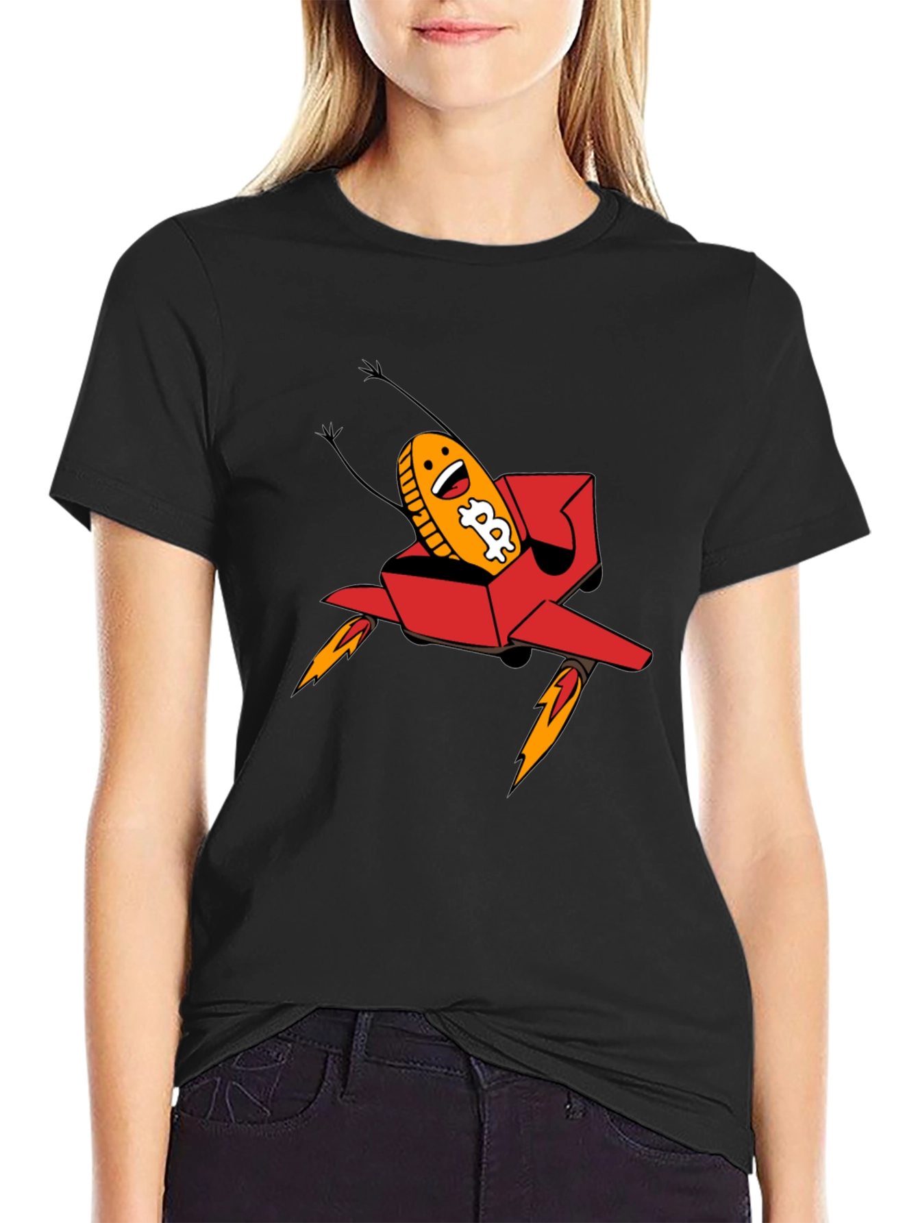 Bitcoin Rocket T-Shirt - Crypto Currency Tee