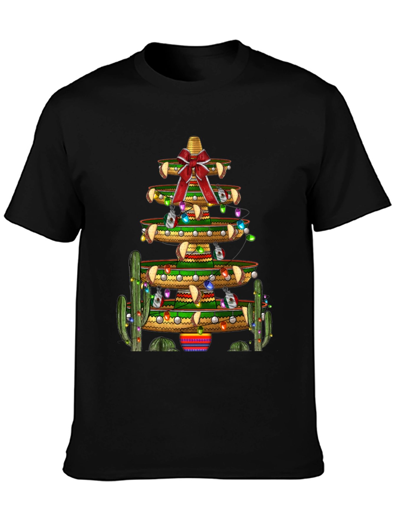 Festive Fiesta T-Shirt - Sombrero Christmas Tree