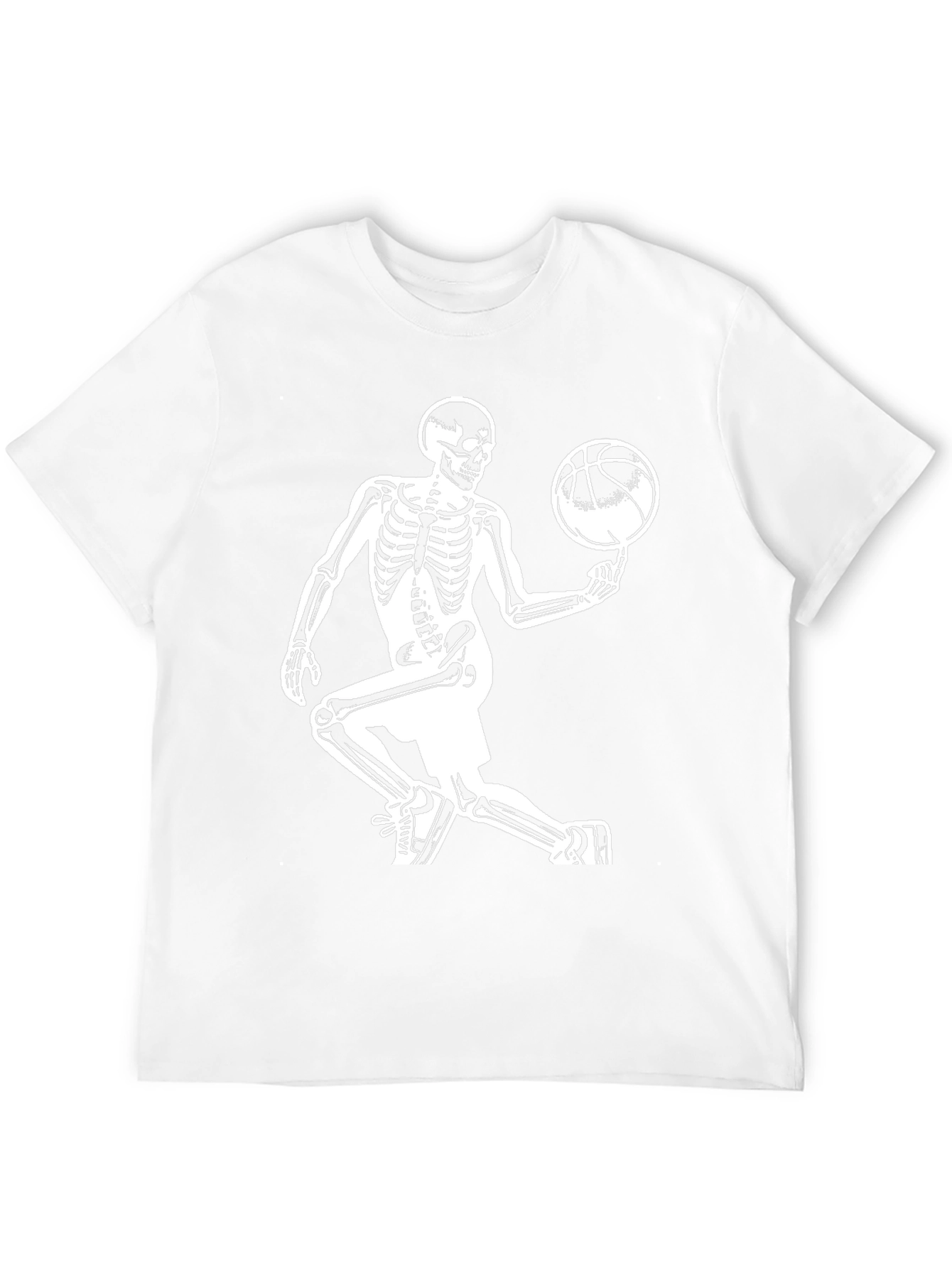 Skeleton Basketball Player Graphic T-Shirt