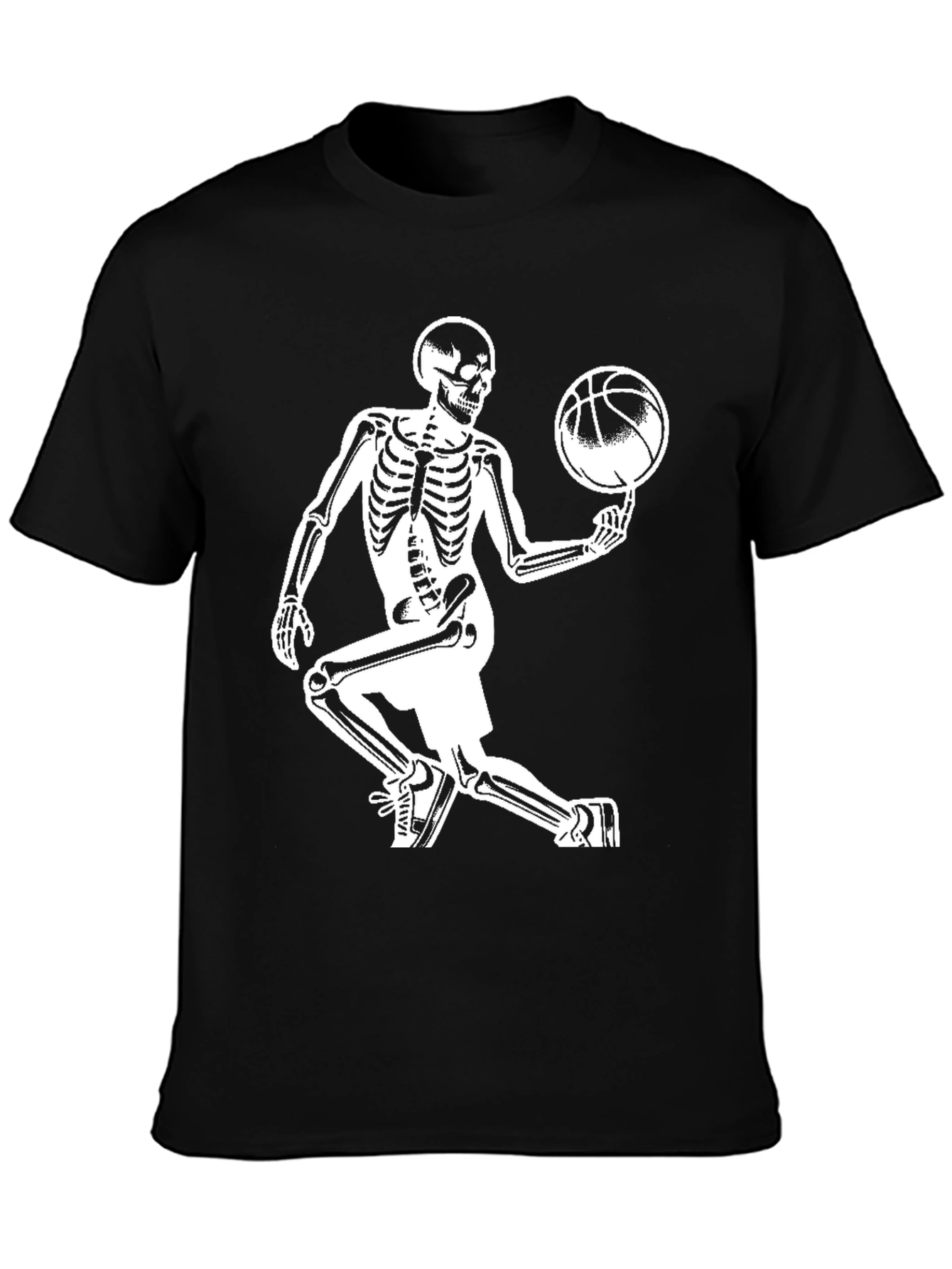 Skeleton Basketball Player Graphic T-Shirt