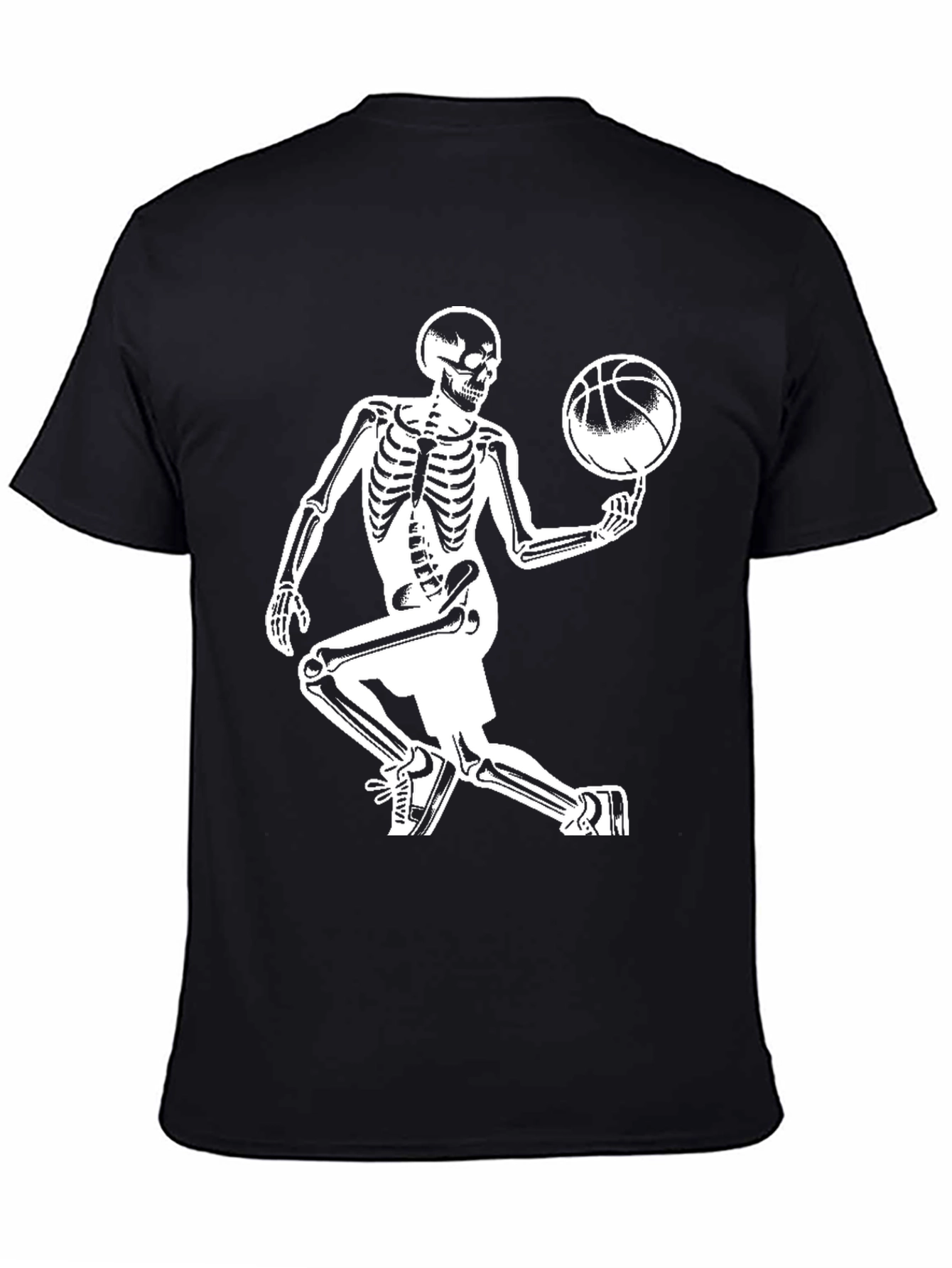 Skeleton Basketball Player Graphic T-Shirt