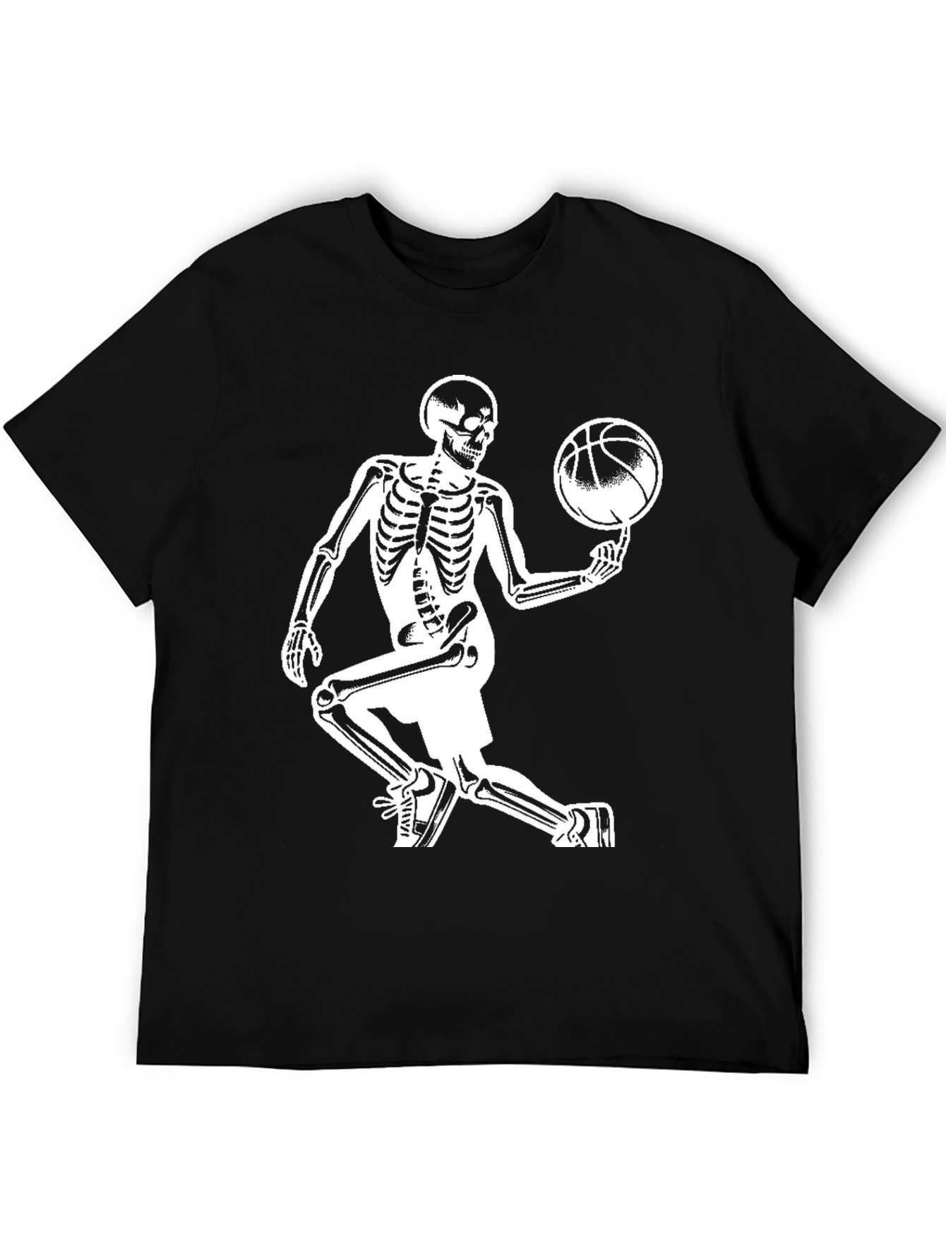 Skeleton Basketball Player Graphic T-Shirt