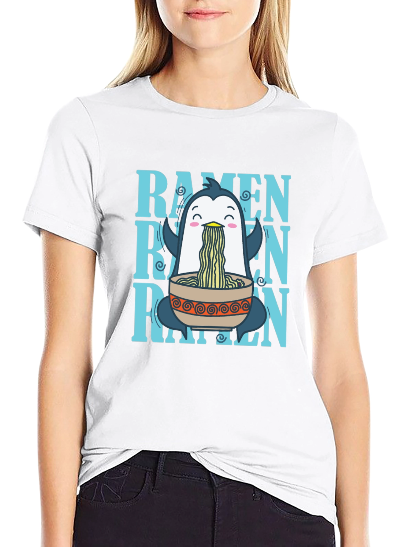 Ramen Penguin Graphic T-Shirt - Unique Anime Foodie Tee