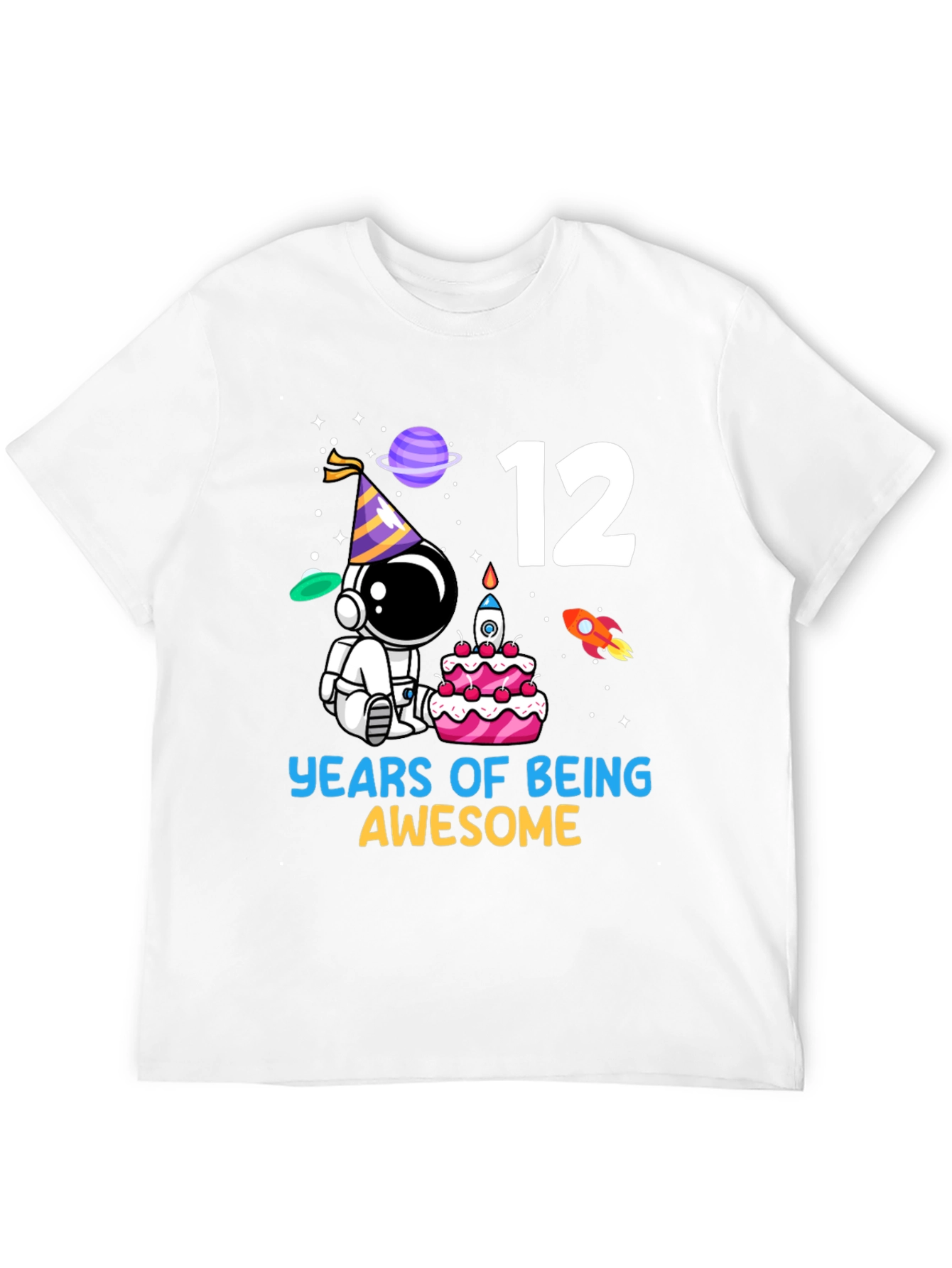 12th Birthday Astronaut T-Shirt - Years of Being Awesome!