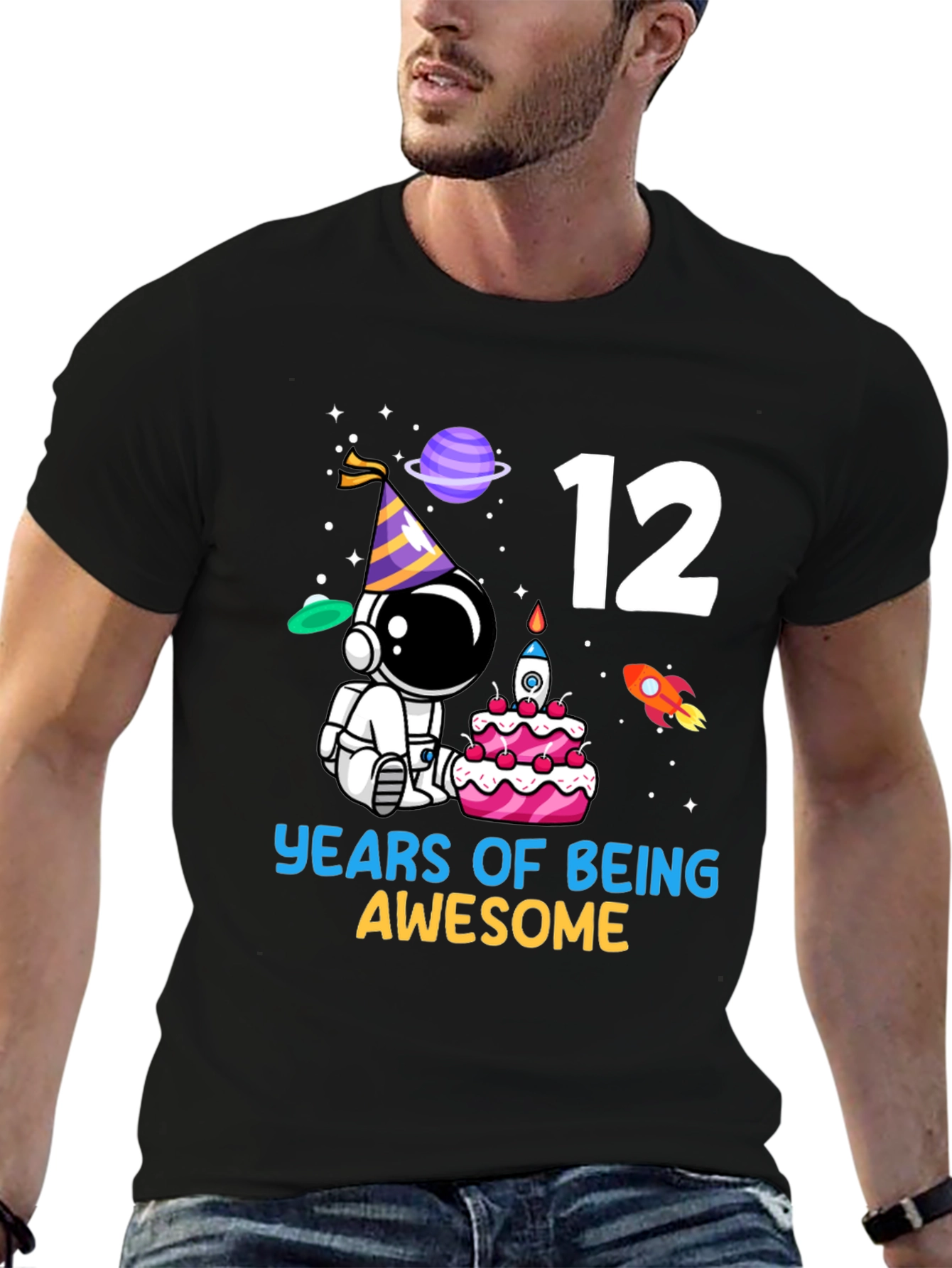 12th Birthday Astronaut T-Shirt - Years of Being Awesome!