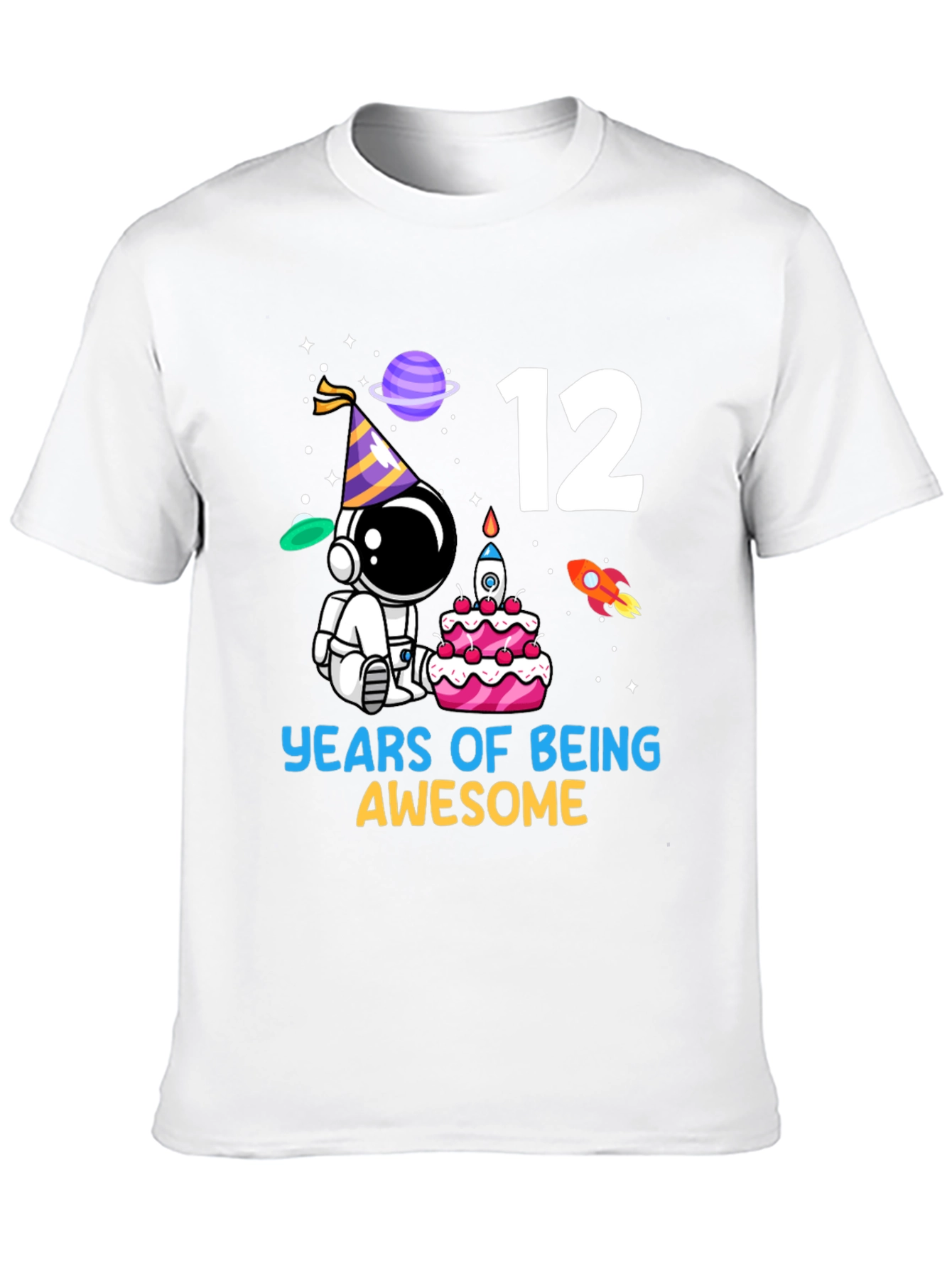 12th Birthday Astronaut T-Shirt - Years of Being Awesome!