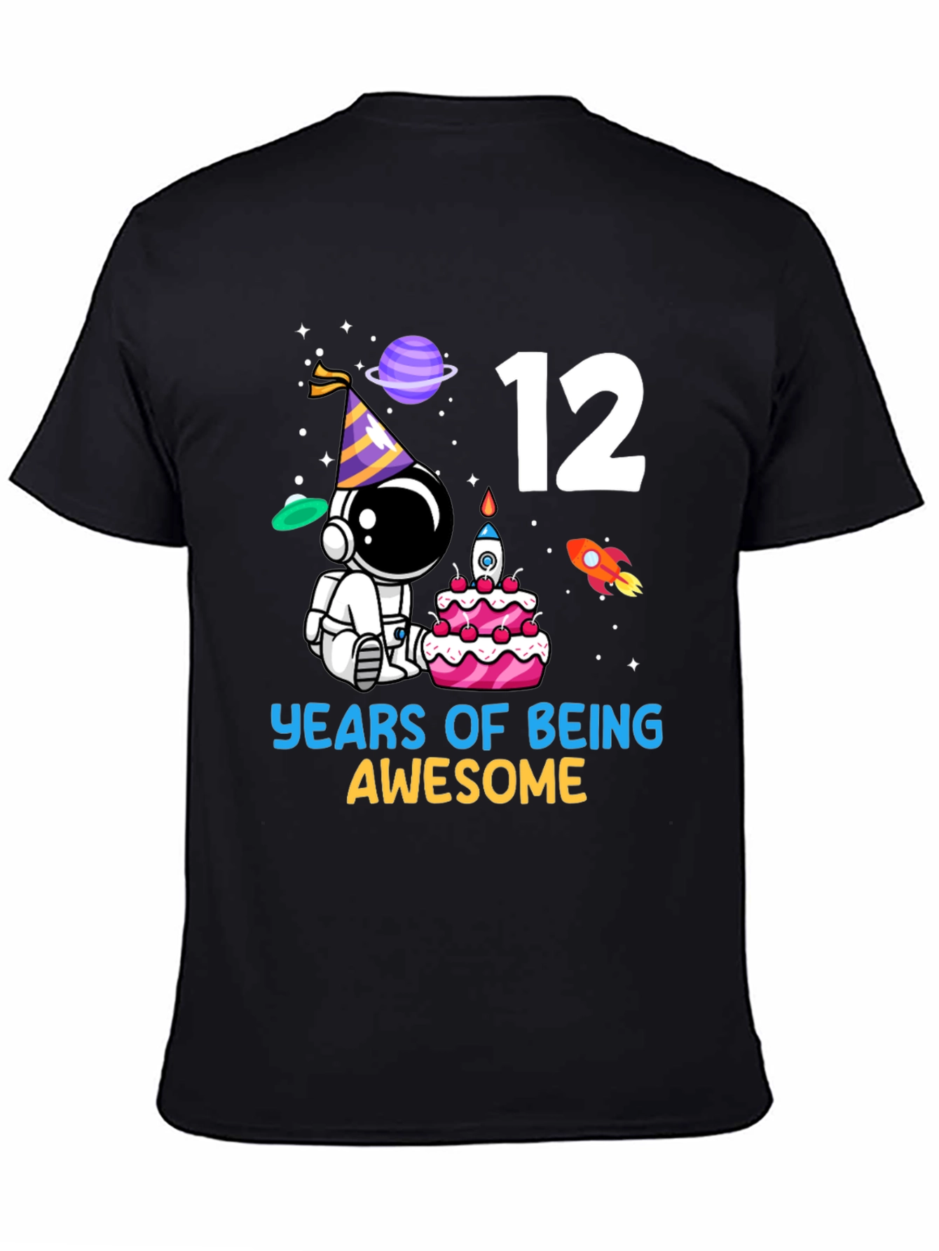 12th Birthday Astronaut T-Shirt - Years of Being Awesome!