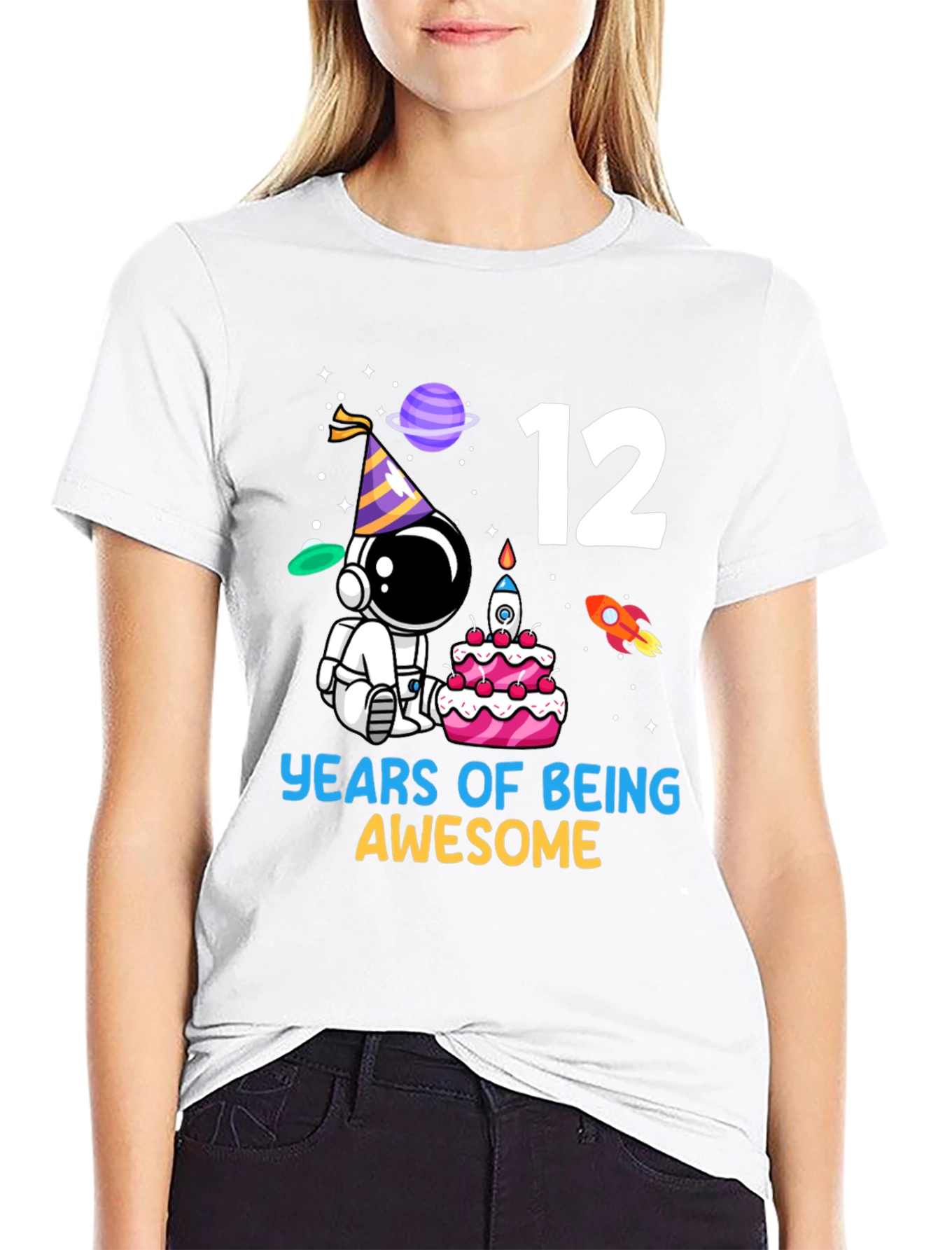 12th Birthday Astronaut T-Shirt - Years of Being Awesome!