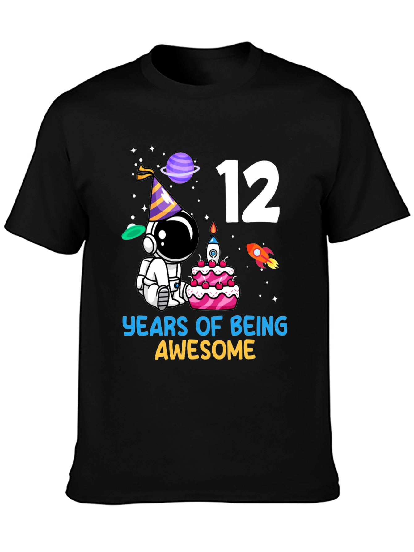 12th Birthday Astronaut T-Shirt - Years of Being Awesome!