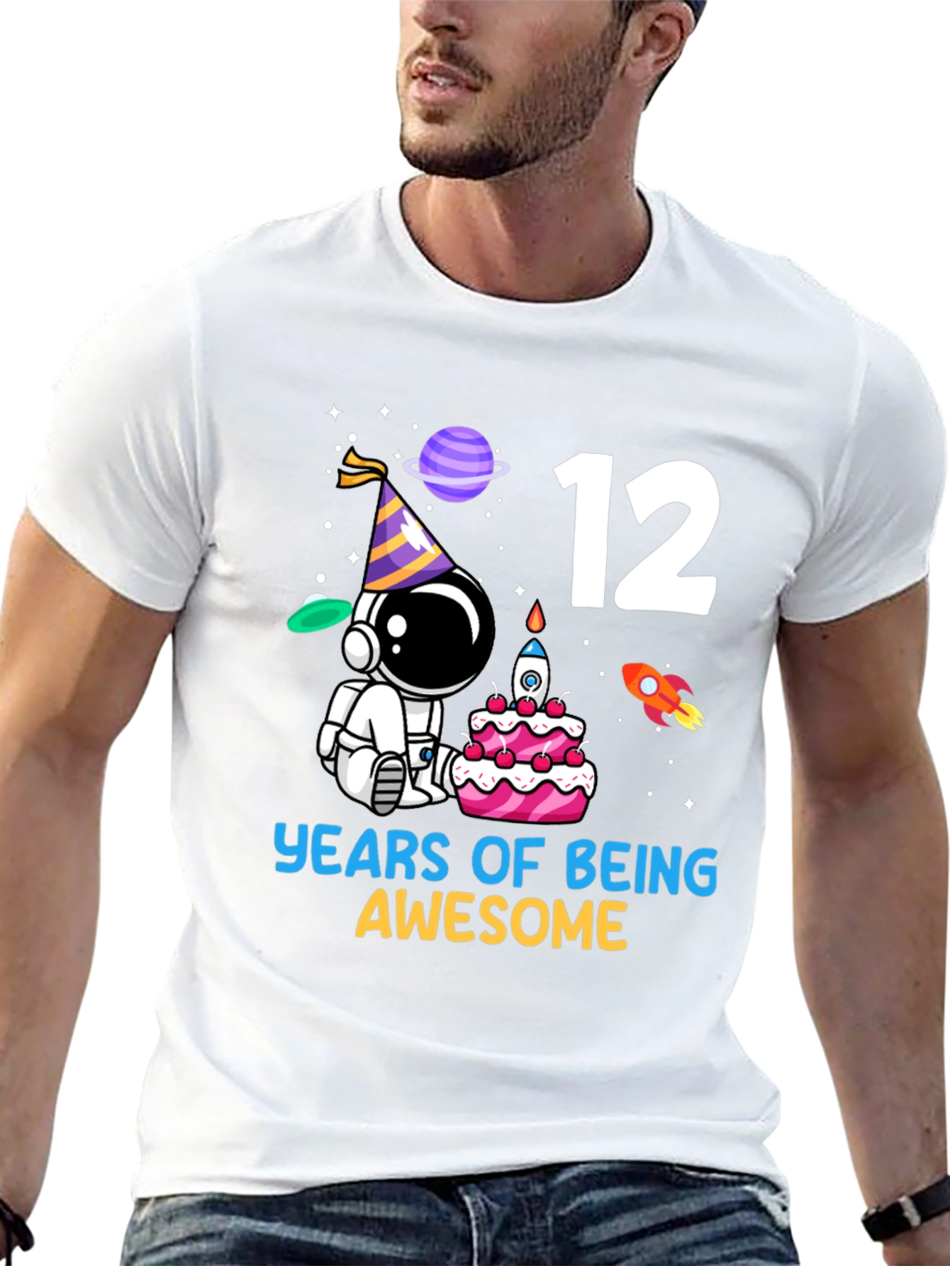 12th Birthday Astronaut T-Shirt - Years of Being Awesome!