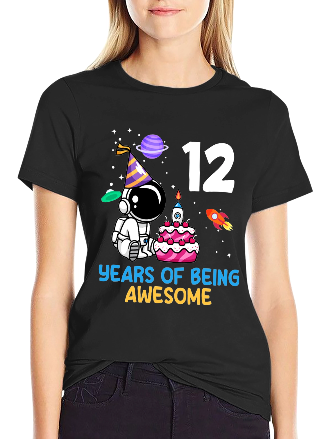 12th Birthday Astronaut T-Shirt - Years of Being Awesome!