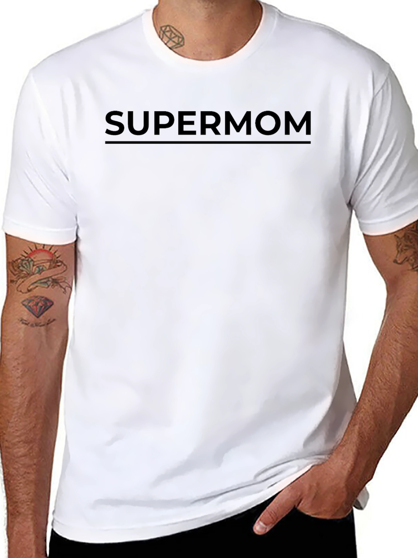 Supermom T-Shirt - Black Crew Neck Tee