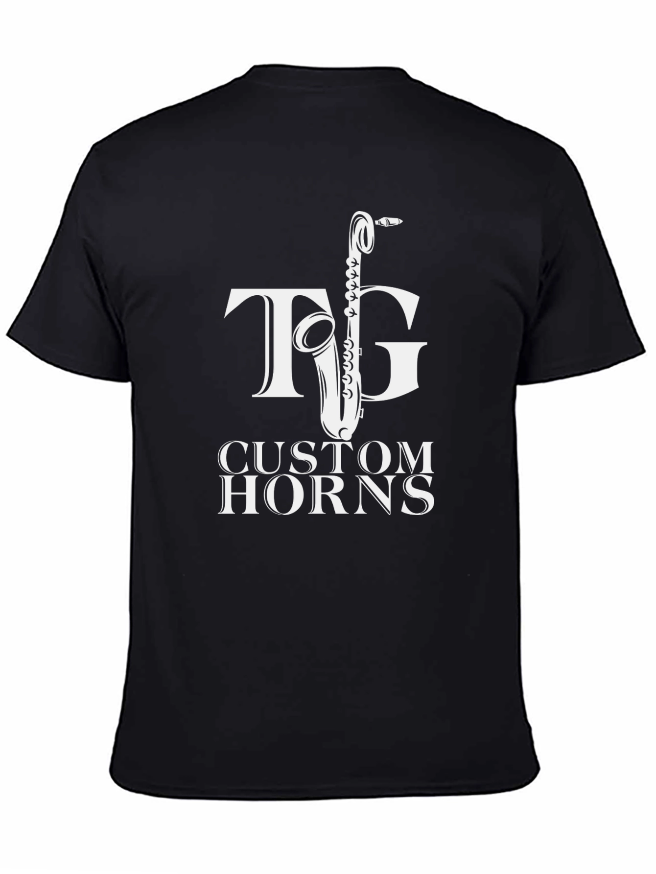 TG Custom Horns T-Shirt - Black Saxophone Tee