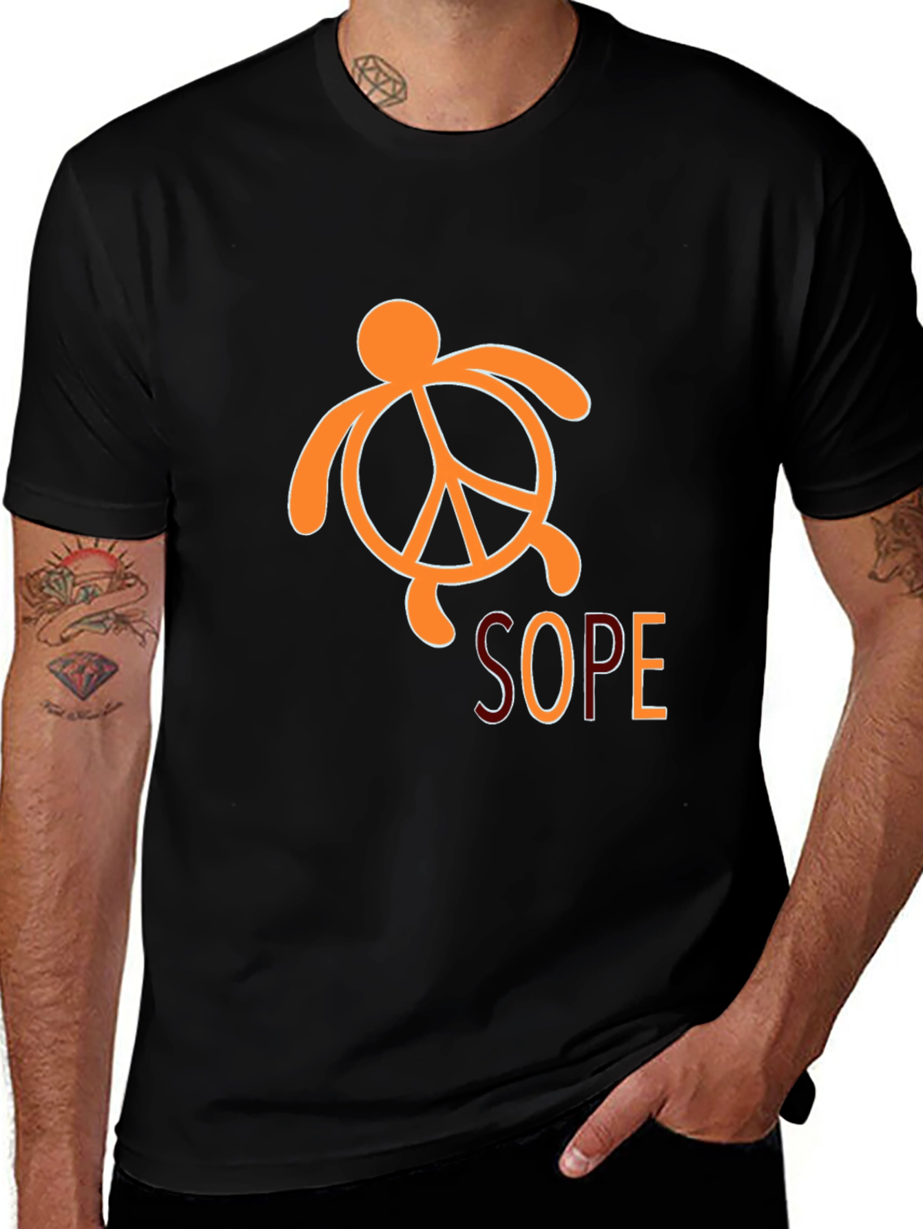 Peace Turtle SOPE Graphic Tee - Black