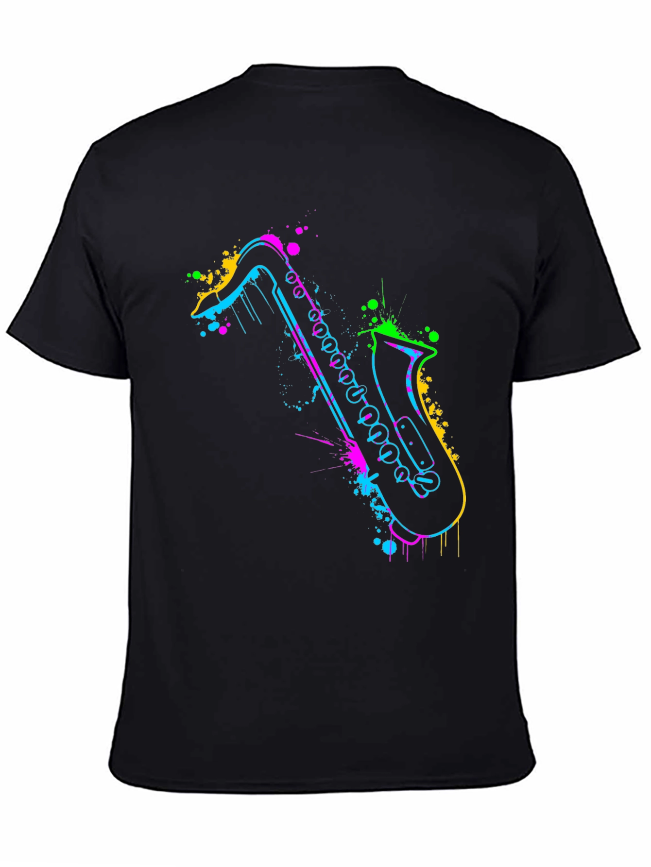 Neon Saxophone Graphic Tee - Bold & Unique Style