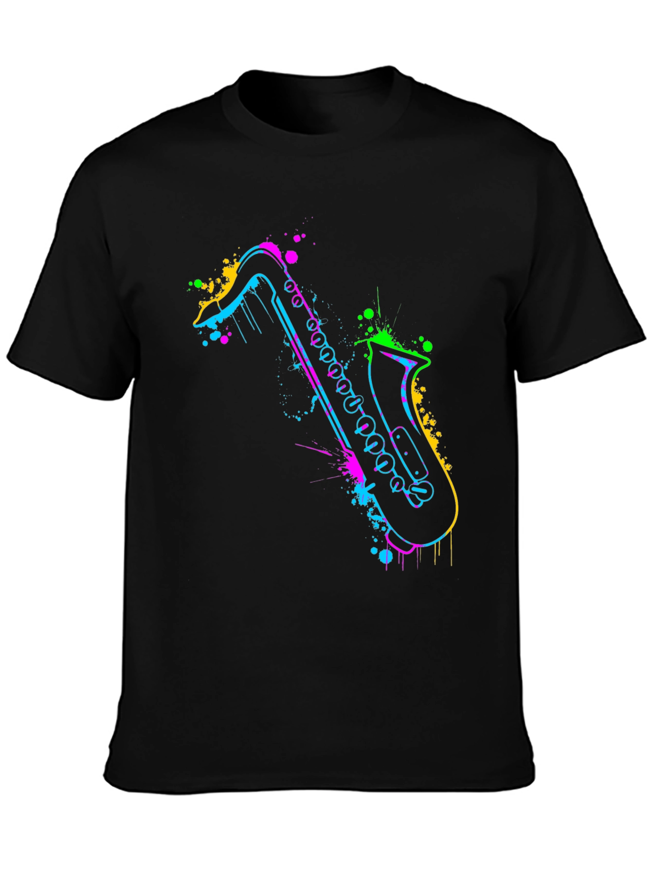 Neon Saxophone Graphic Tee - Bold & Unique Style