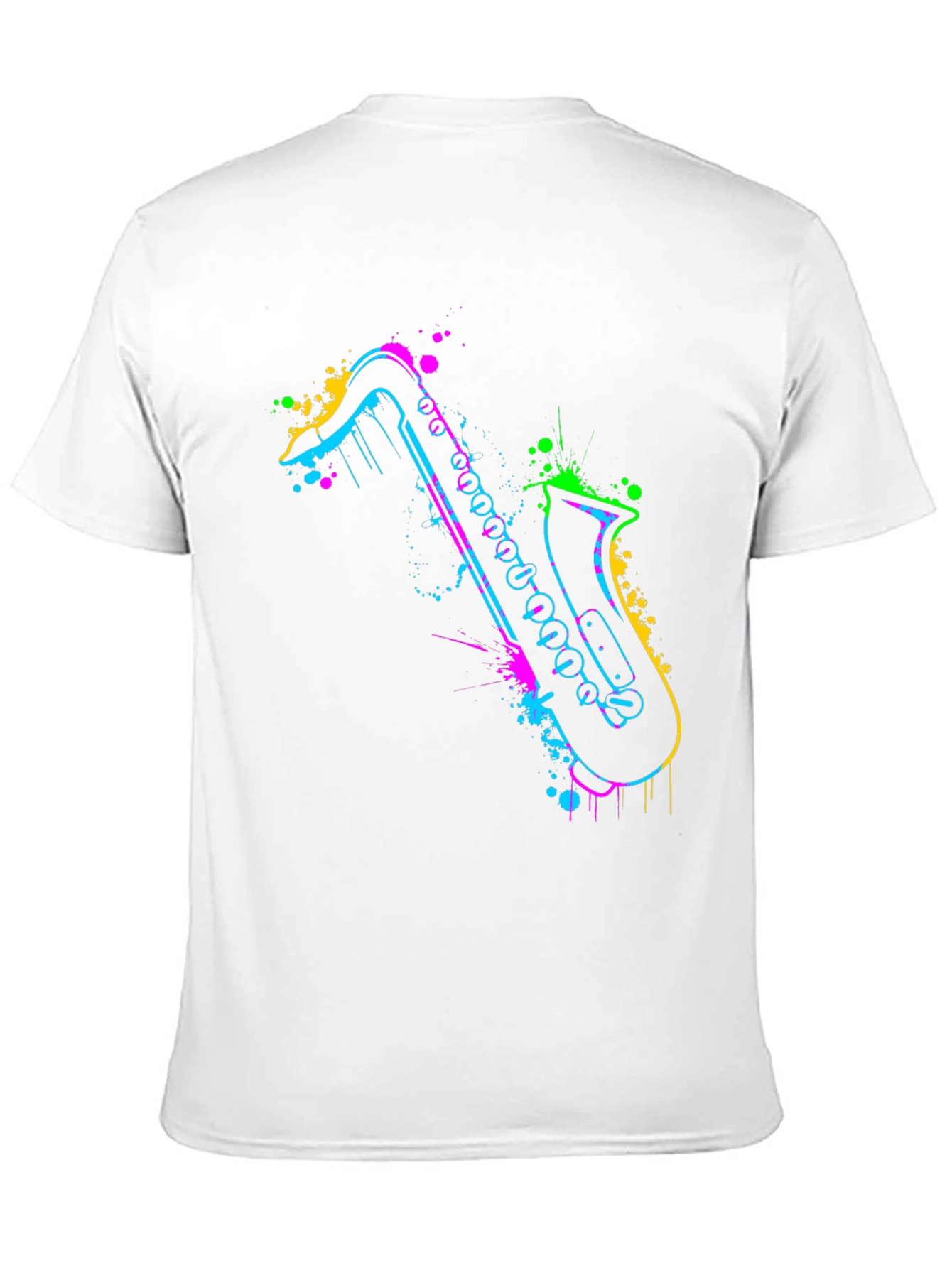 Neon Saxophone Graphic Tee - Bold & Unique Style