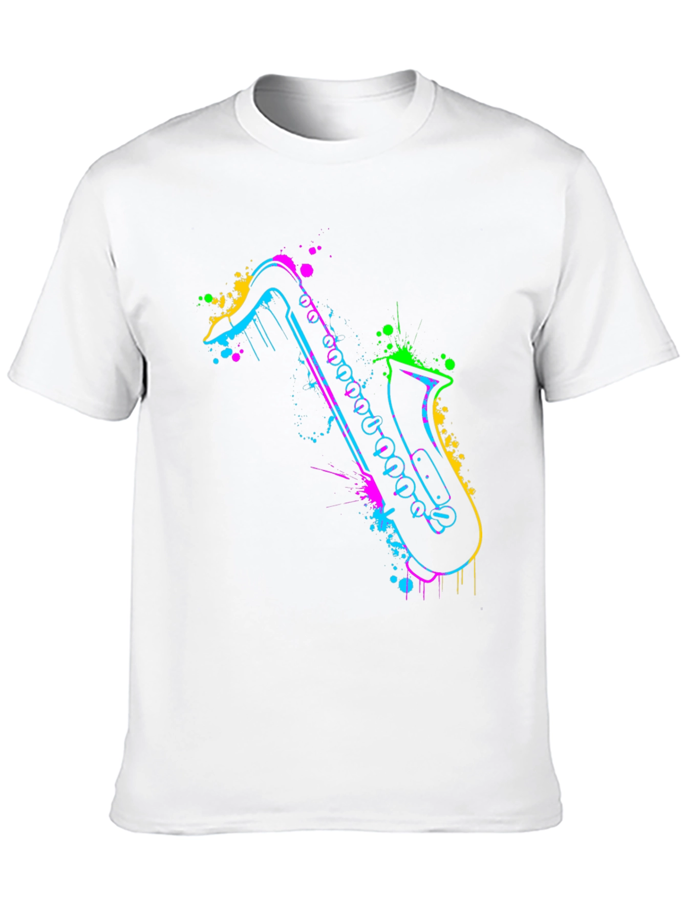 Neon Saxophone Graphic Tee - Bold & Unique Style