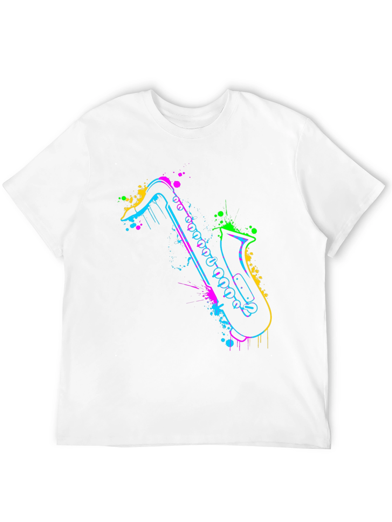 Neon Saxophone Graphic Tee - Bold & Unique Style