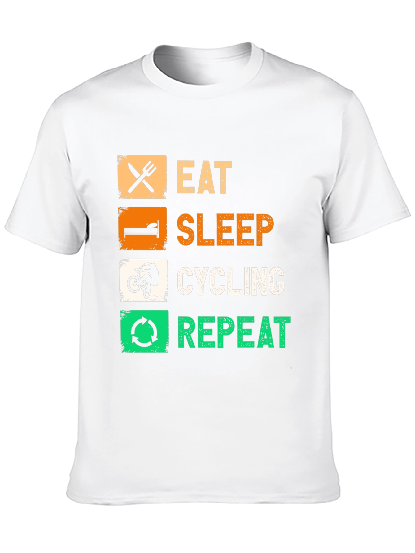 Eat Sleep Cycling Repeat Black Graphic Tee