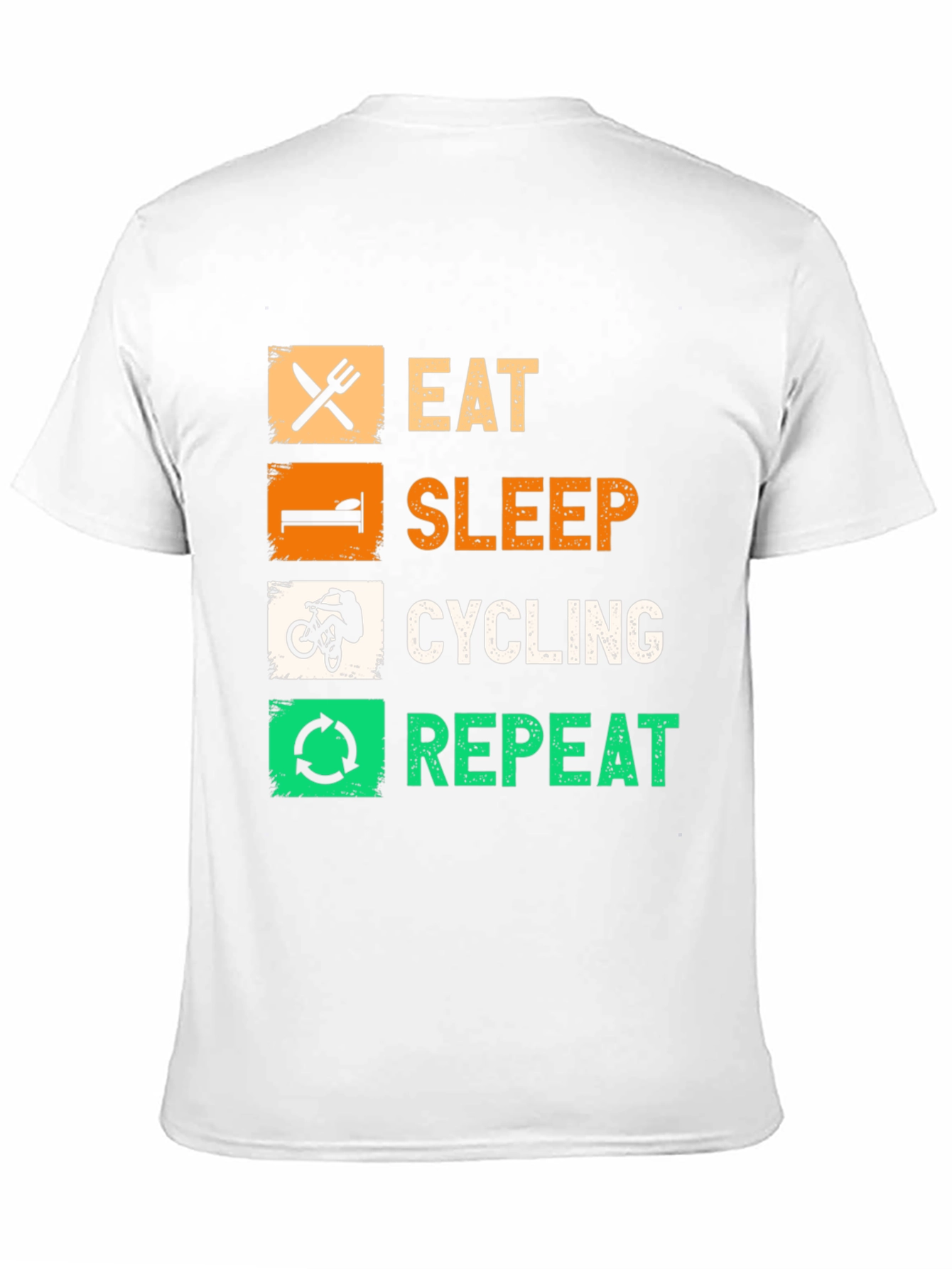 Eat Sleep Cycling Repeat Black Graphic Tee