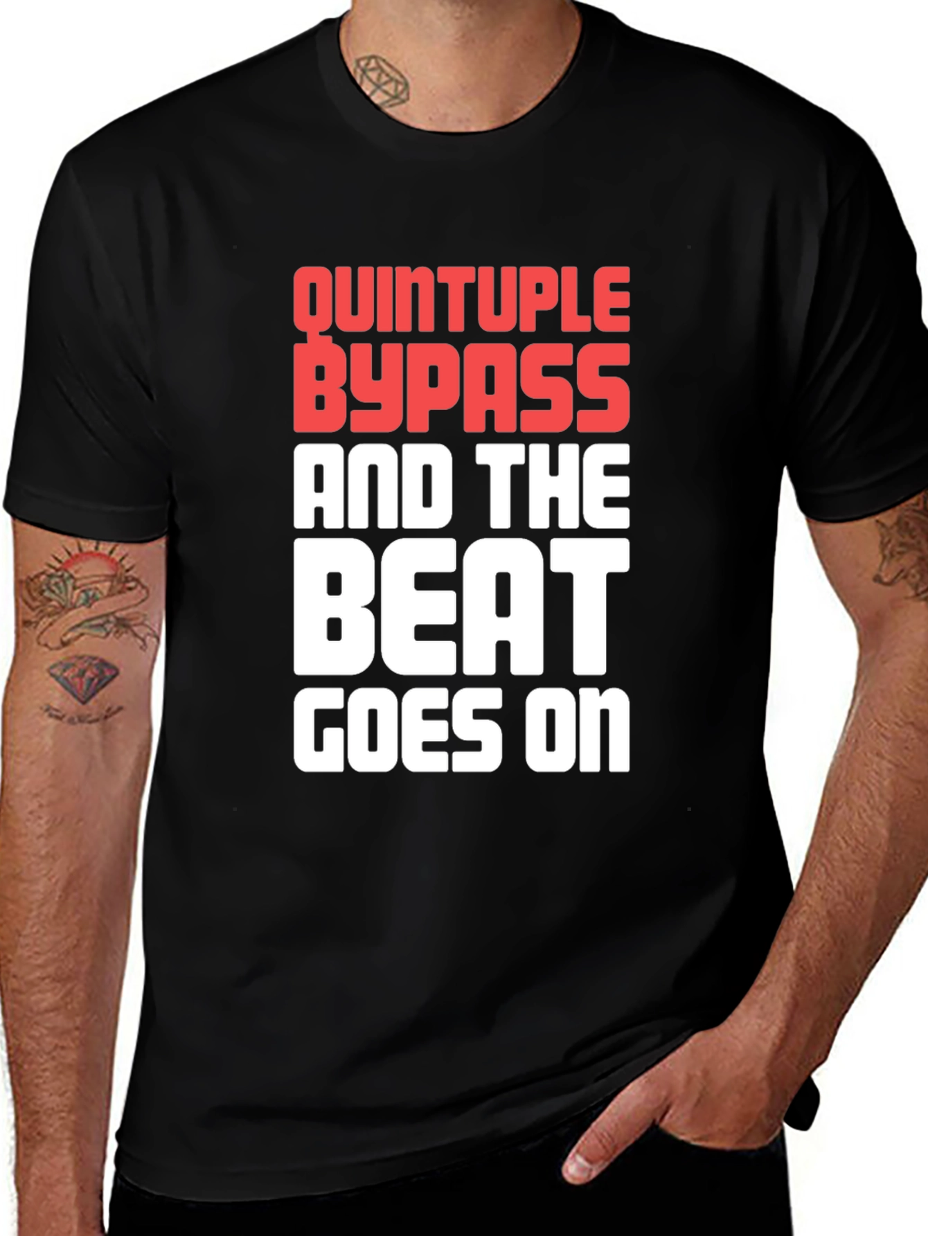 Quintruple Bypass Beat Goes On Graphic Tee