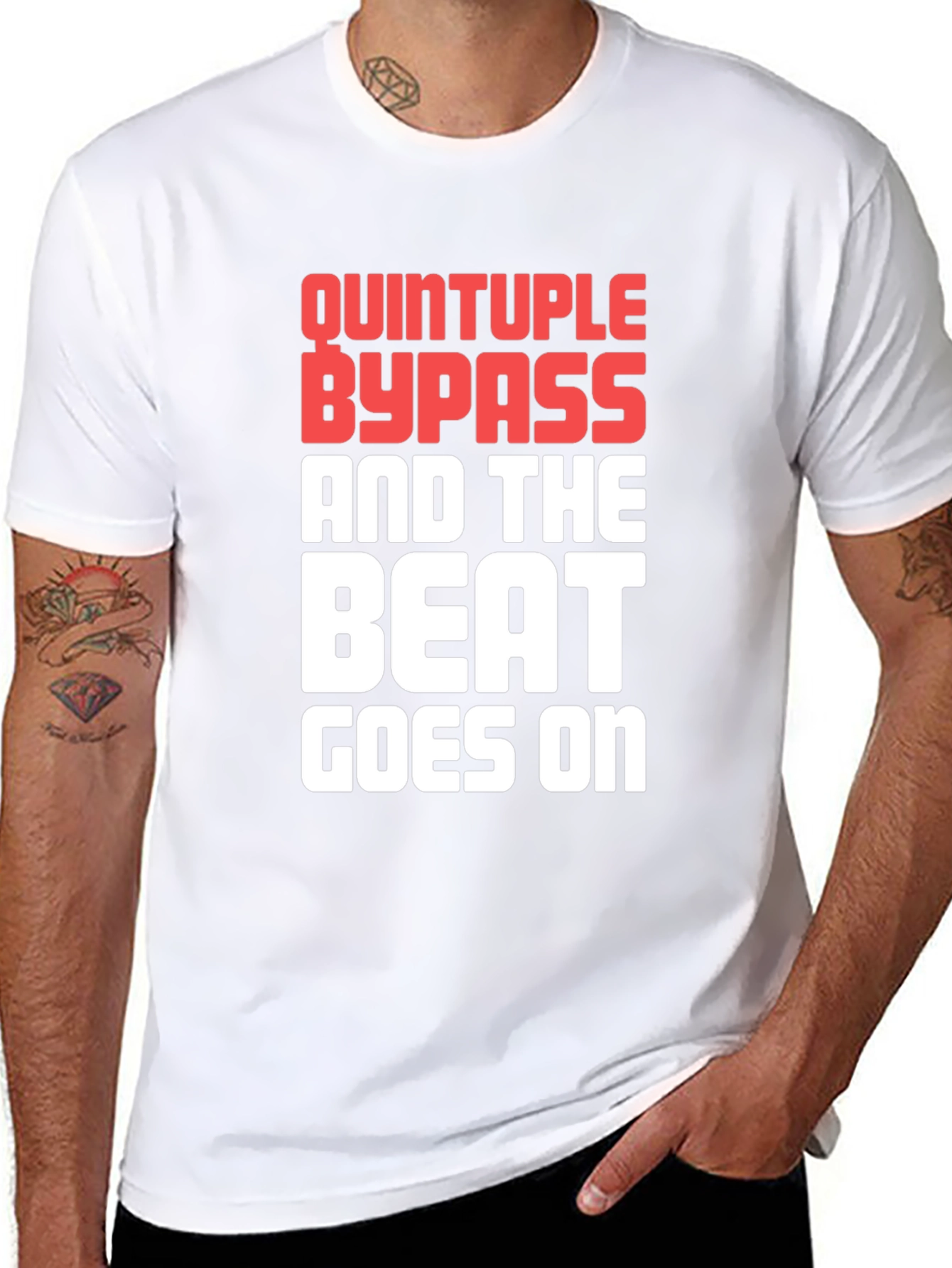 Quintruple Bypass Beat Goes On Graphic Tee