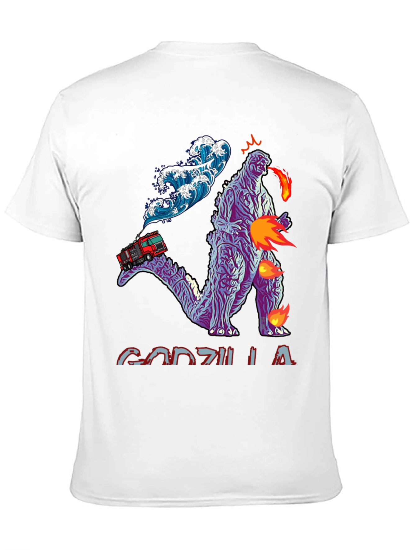 Godzilla Fire Truck Wave Graphic Tee